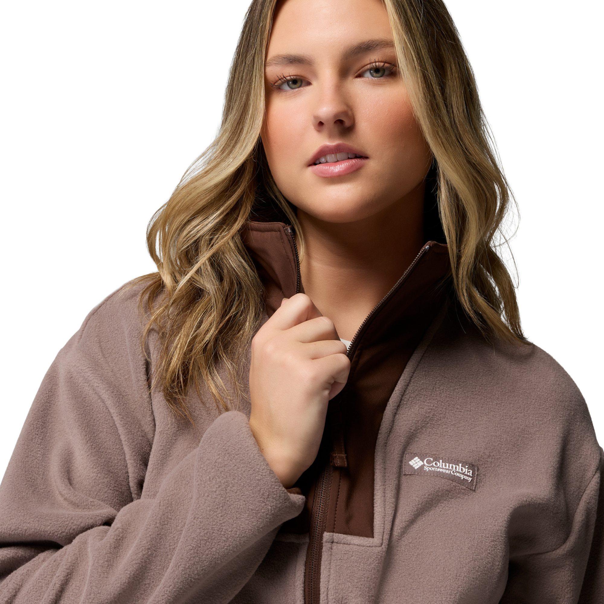 Columbia Women's Sequoia Grove II Full Zip Fleece Jacket Iron Tobacco 254 2173801