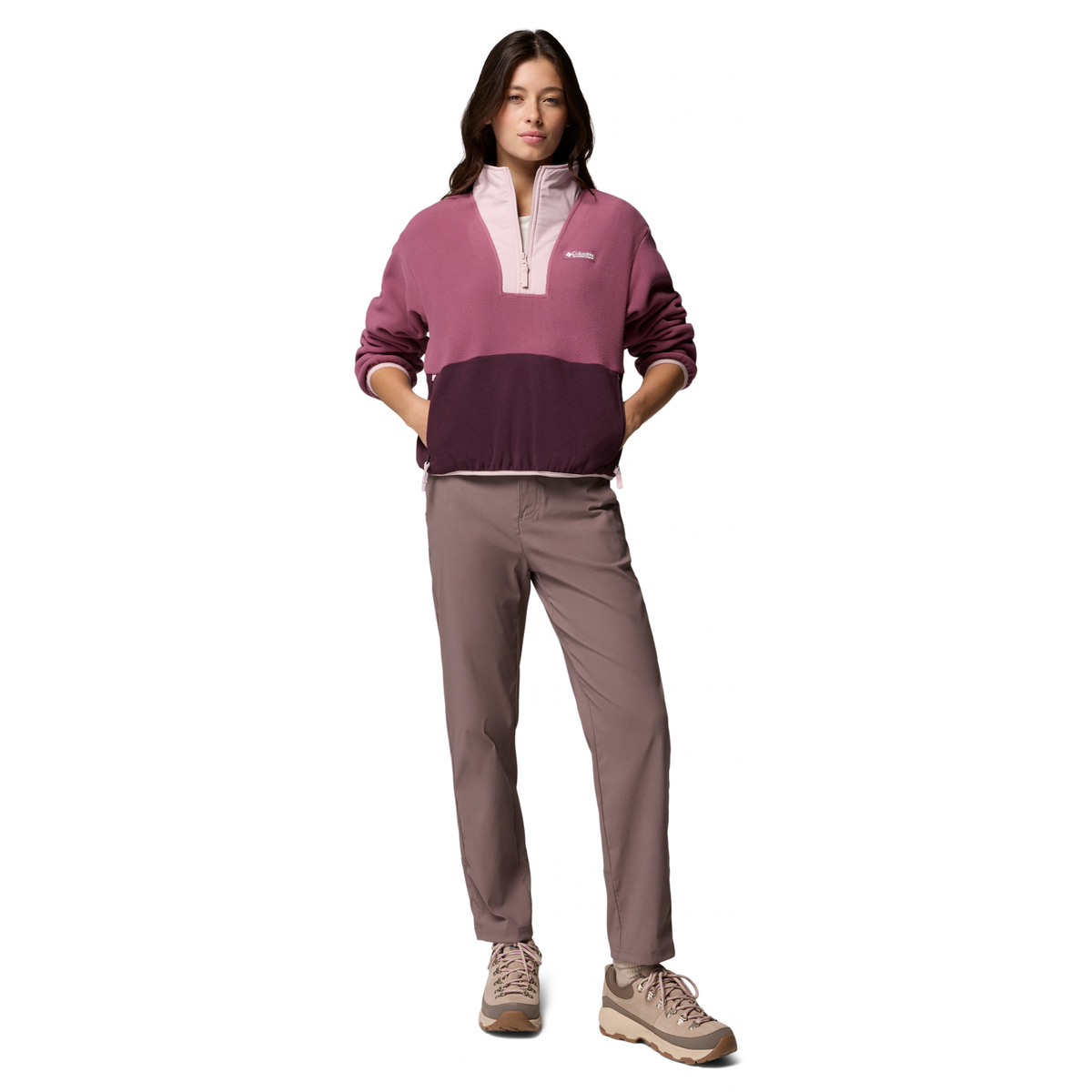 Columbia Women's Sequoia Grove II Half Zip Fleece Top (Antique Mauve/Moonvista/Mineral Pink)