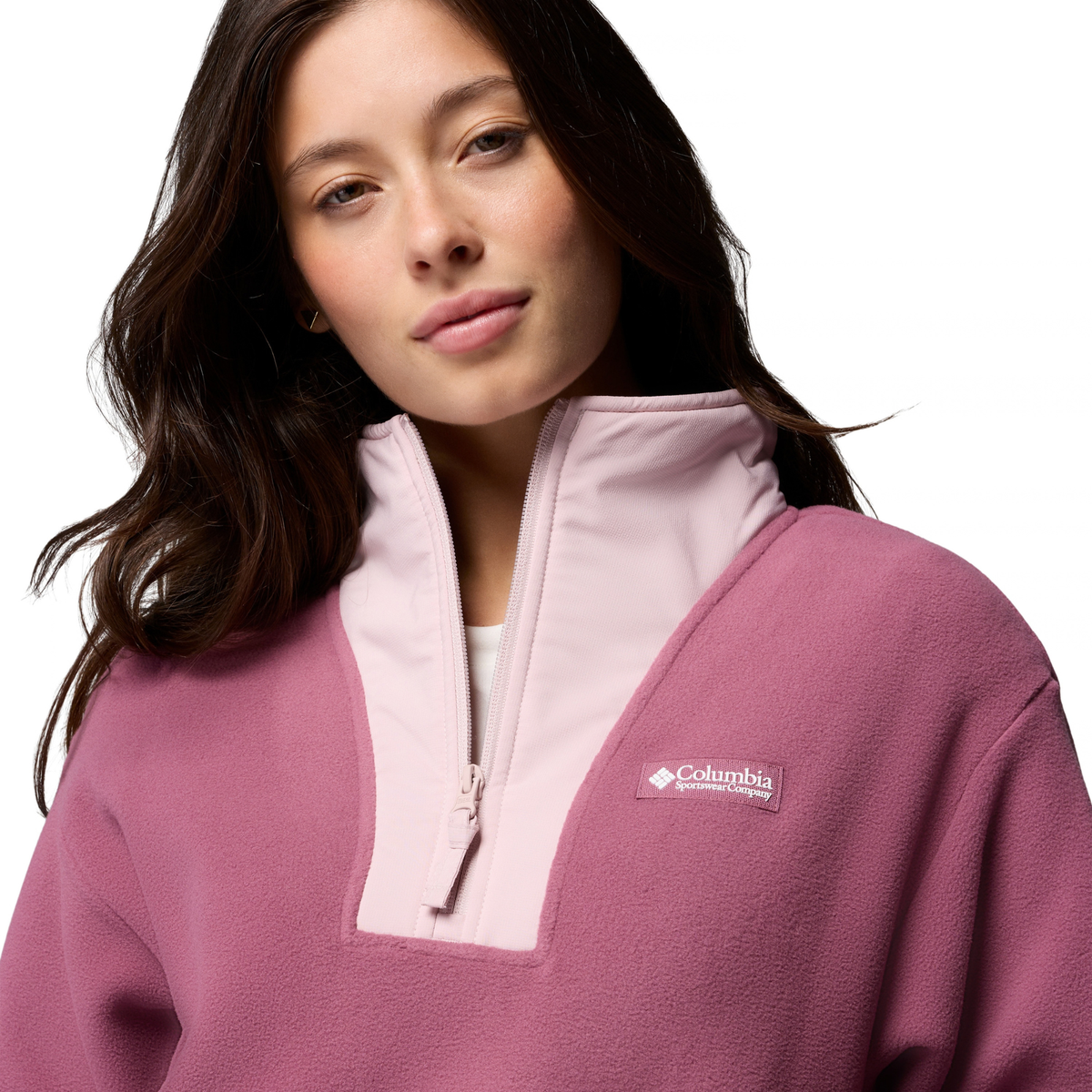 Columbia Women's Sequoia Grove II Half Zip Fleece Top (Antique Mauve/Moonvista/Mineral Pink)