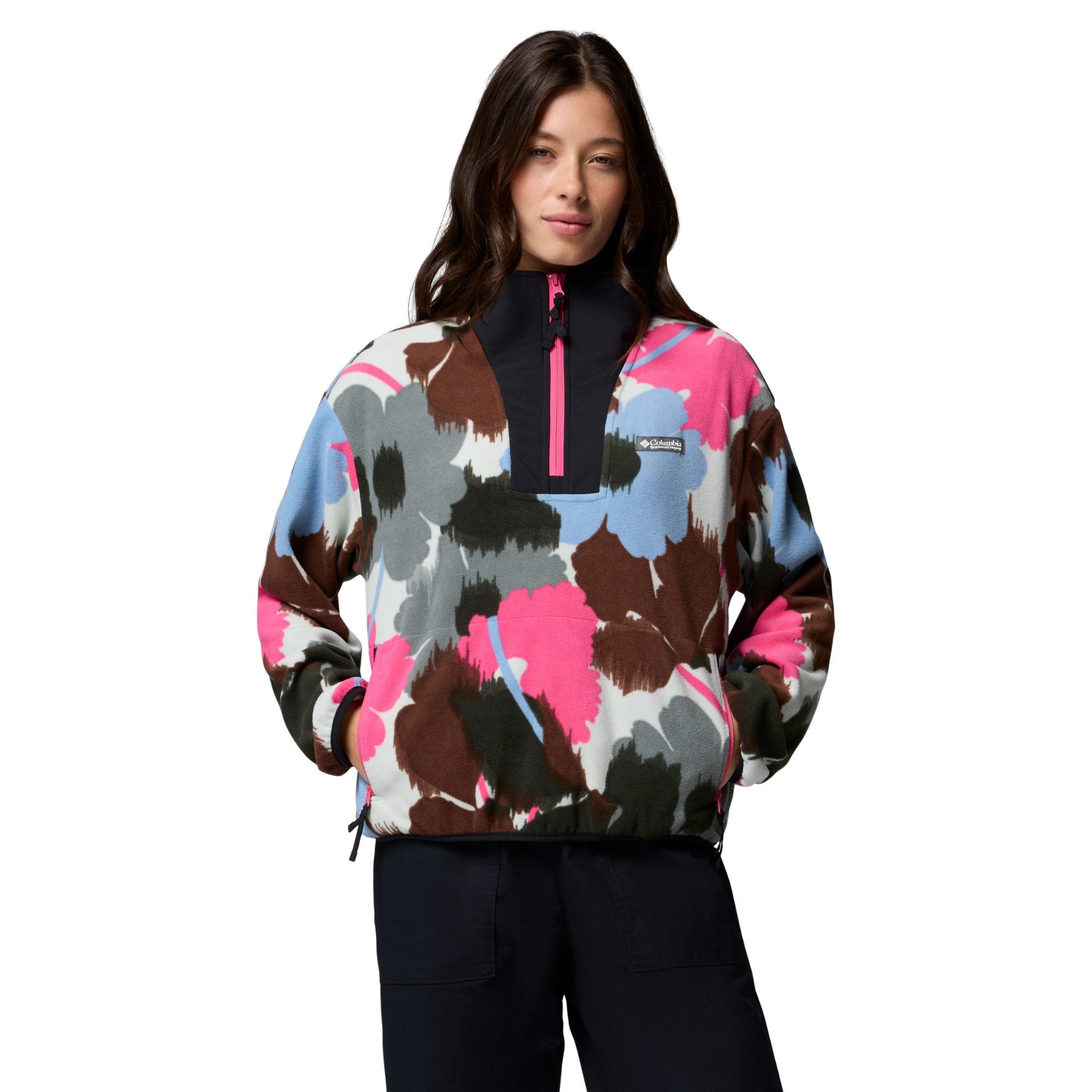 Columbia Women's Sequoia Grove II Printed Half Zip Fleece Top Sedona Sage Ikatbloom 343 2173781