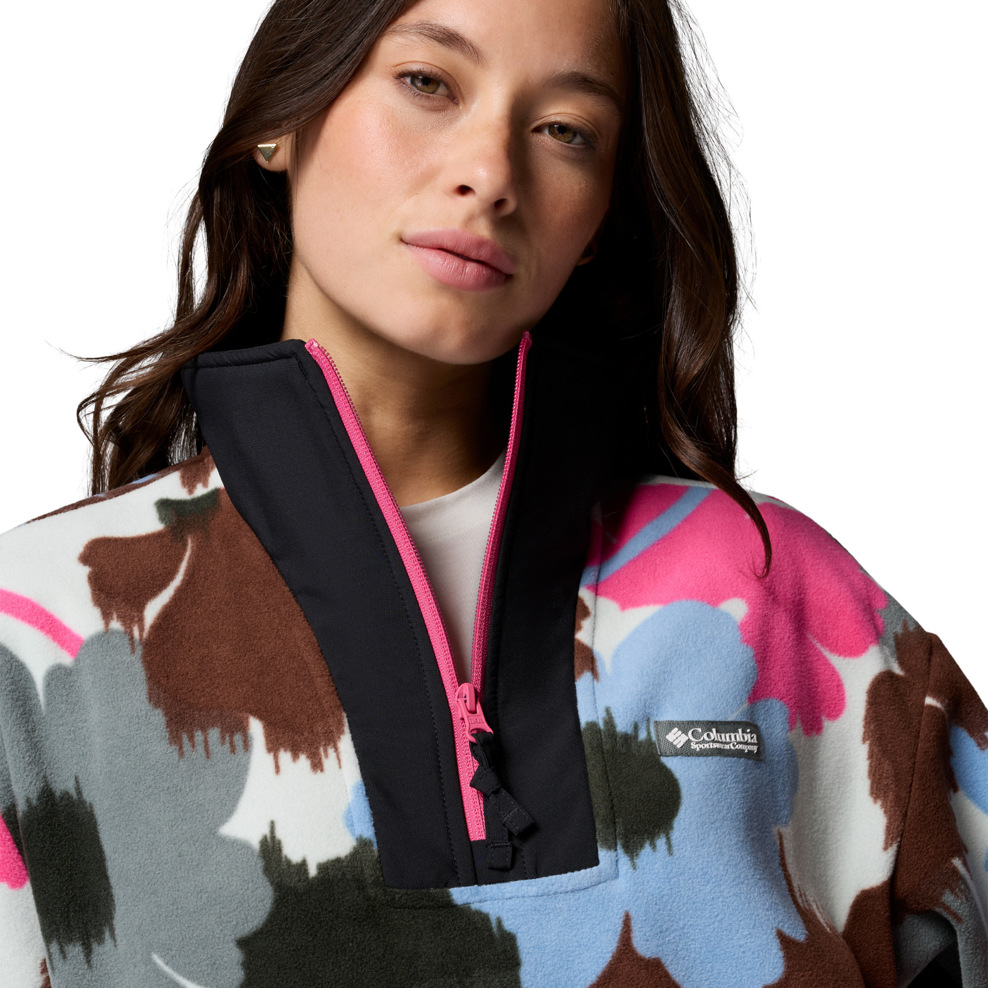 Columbia Women's Sequoia Grove II Printed Half Zip Fleece Top Sedona Sage Ikatbloom 343 2173781