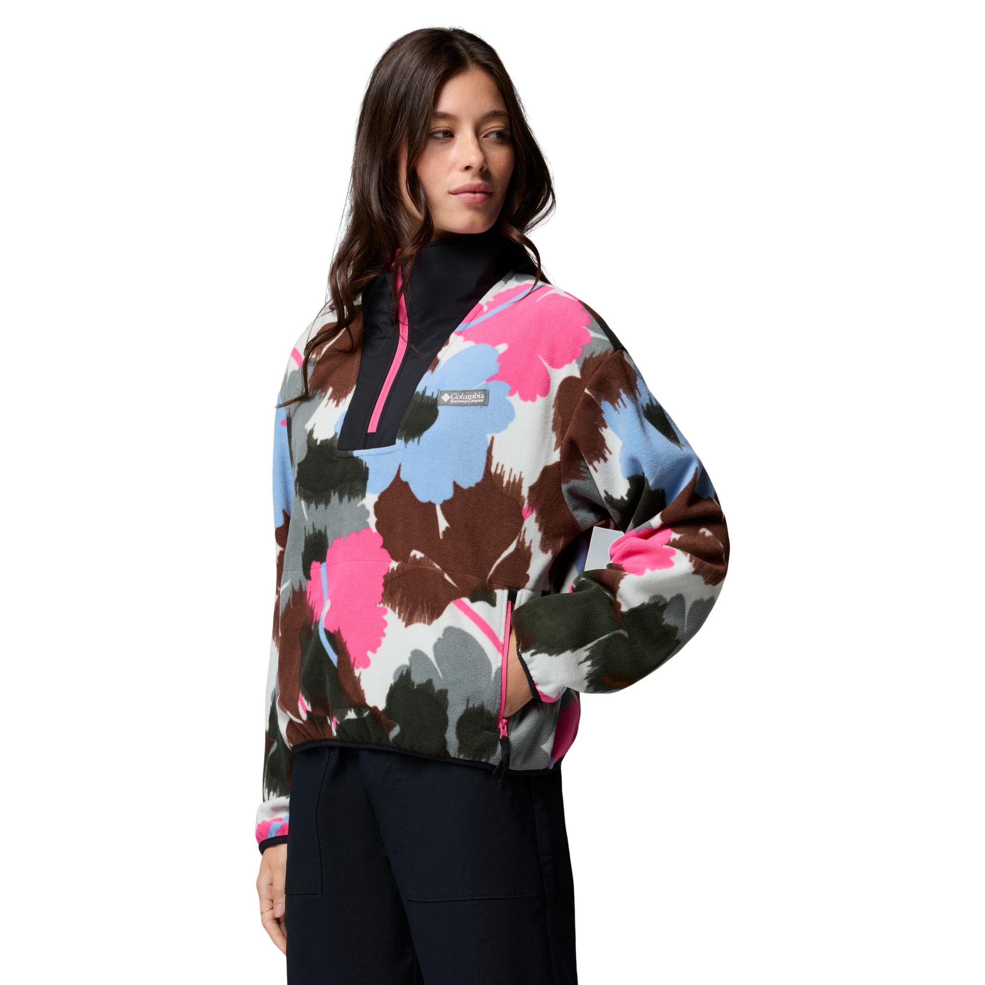 Columbia Women's Sequoia Grove II Printed Half Zip Fleece Top Sedona Sage Ikatbloom 343 2173781