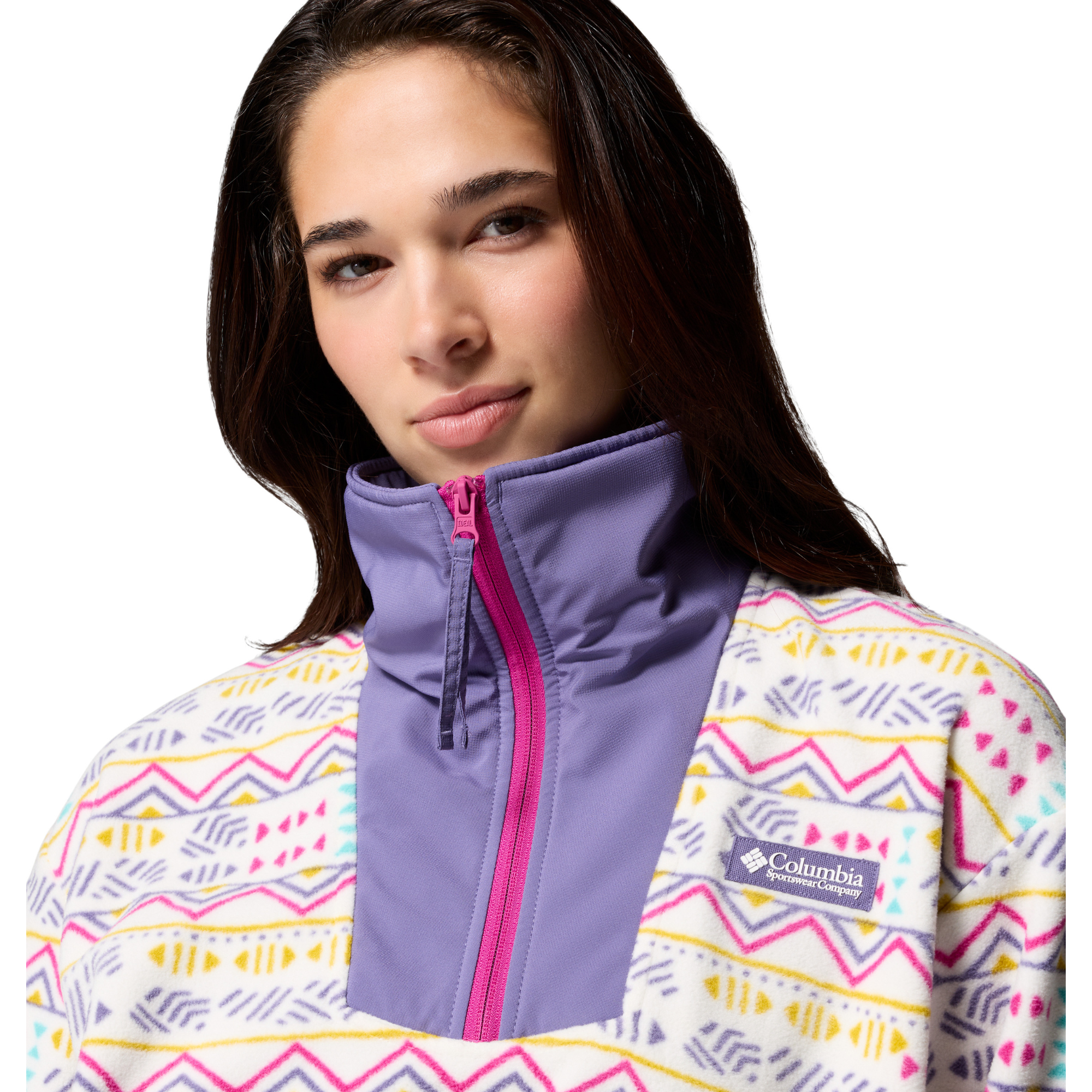 Columbia Women's Sequoia Grove Printed Half Zip Fleece Top (Sea Salt/Horizons)