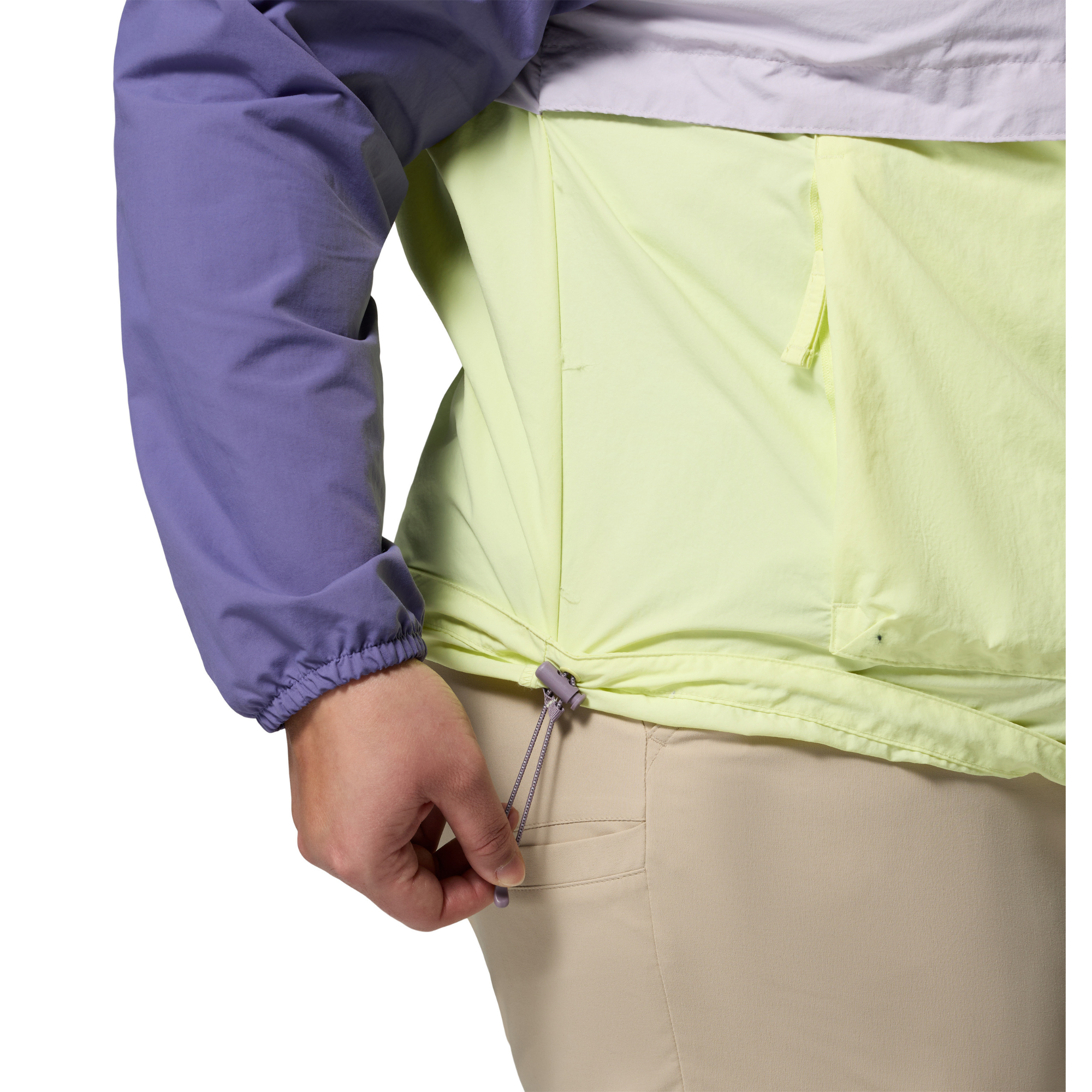 Columbia Women's Spire Valley Hooded UPF50 Windbreaker (Citron Haze/Lavender Pearl/Stormwatch)
