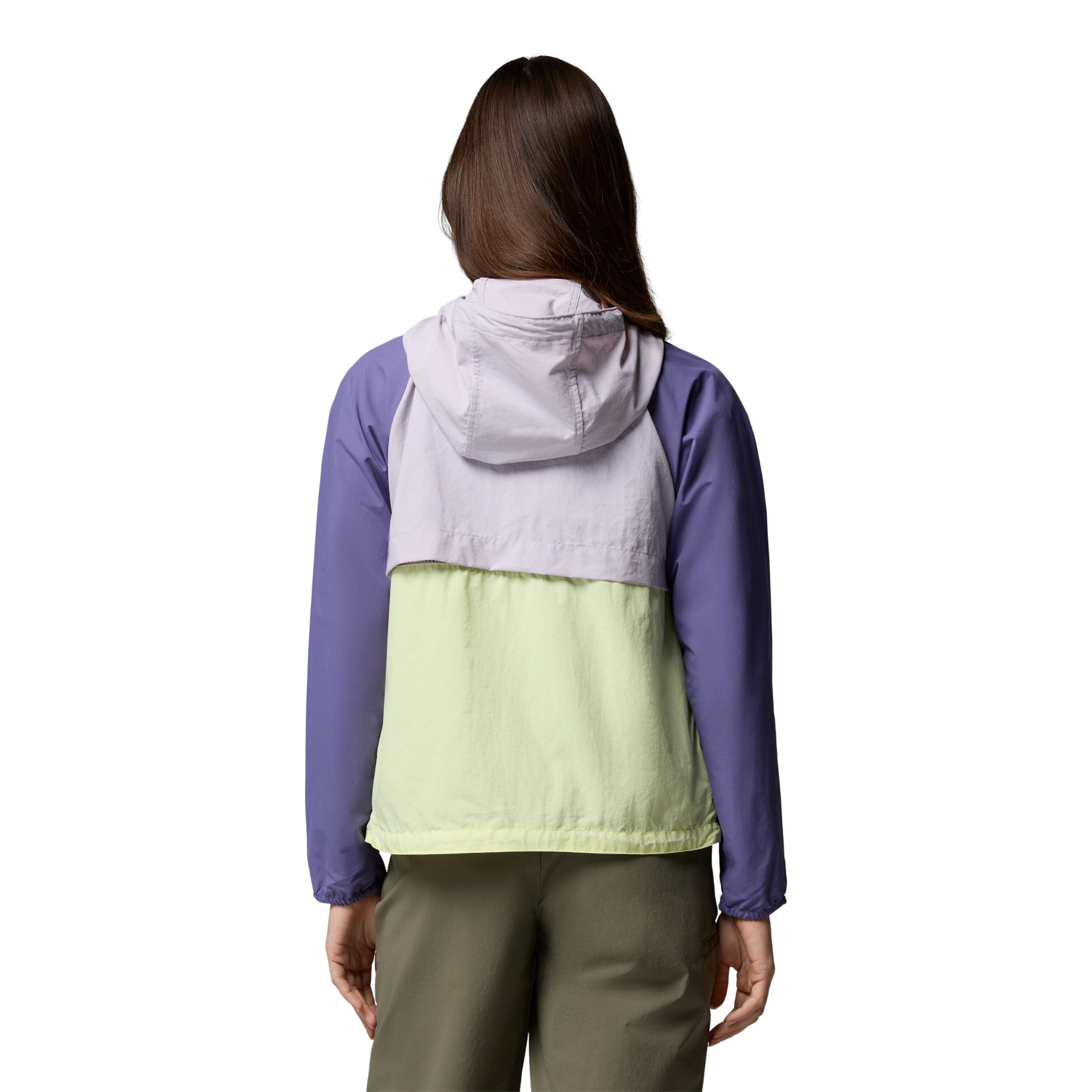 Columbia Women's Spire Valley Hooded UPF50 Windbreaker (Citron Haze/Lavender Pearl/Stormwatch)