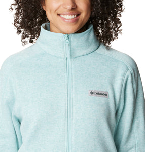 Columbia Women's Sweater Weather Full Zip Fleece (Aqua Haze Heather)