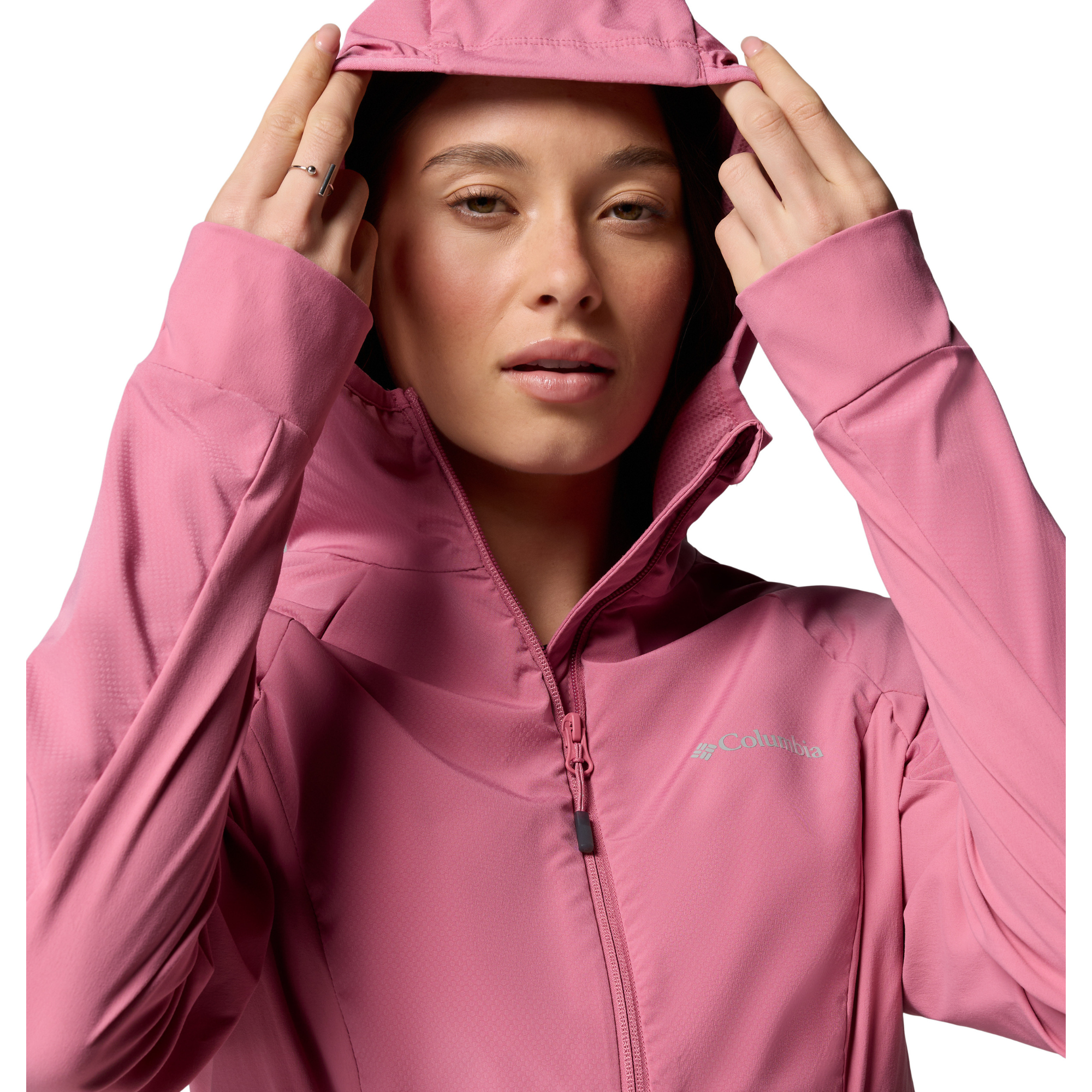 Columbia Women's Sweet As III Hooded Softshell Jacket (Rosette)