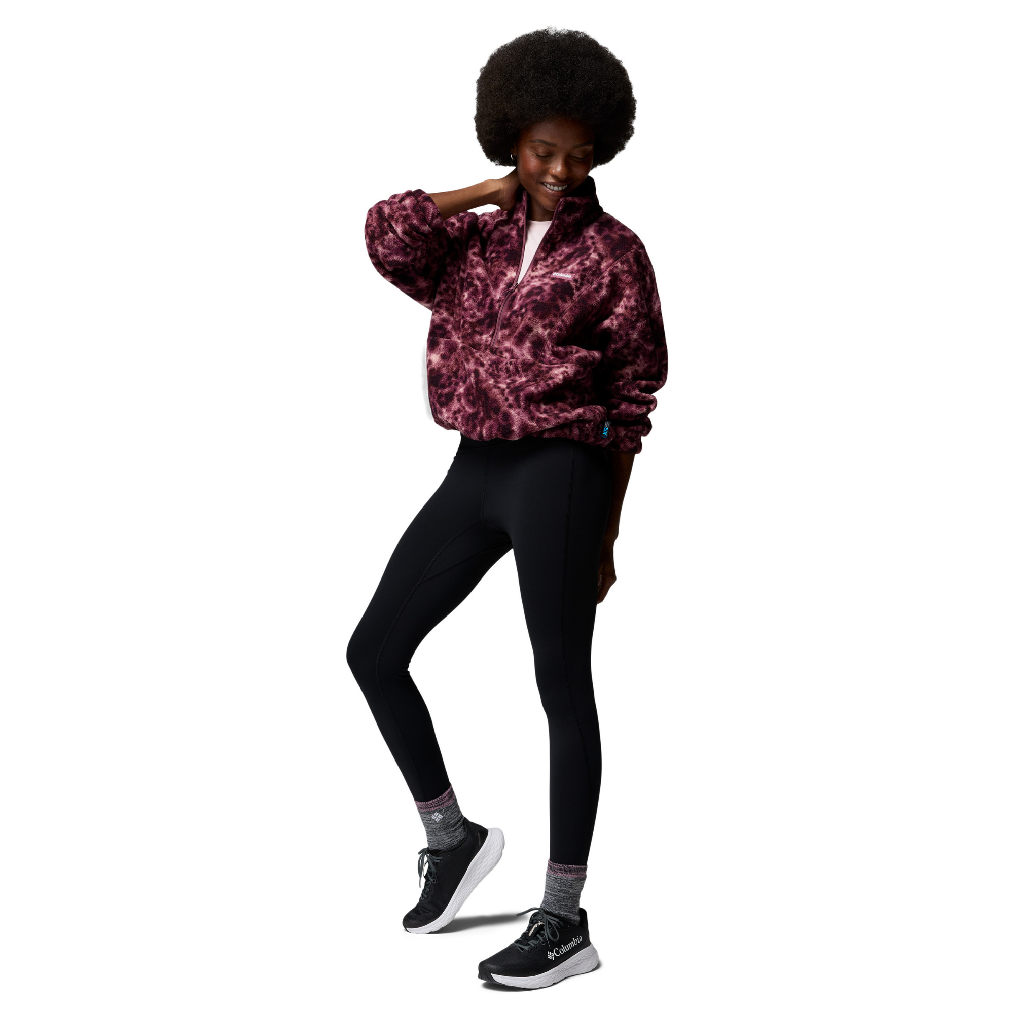 Columbia Women's Timber Meadow MTR Printed Half Zip Fleece Top Antique Mauve Dyecamo 551 2173471