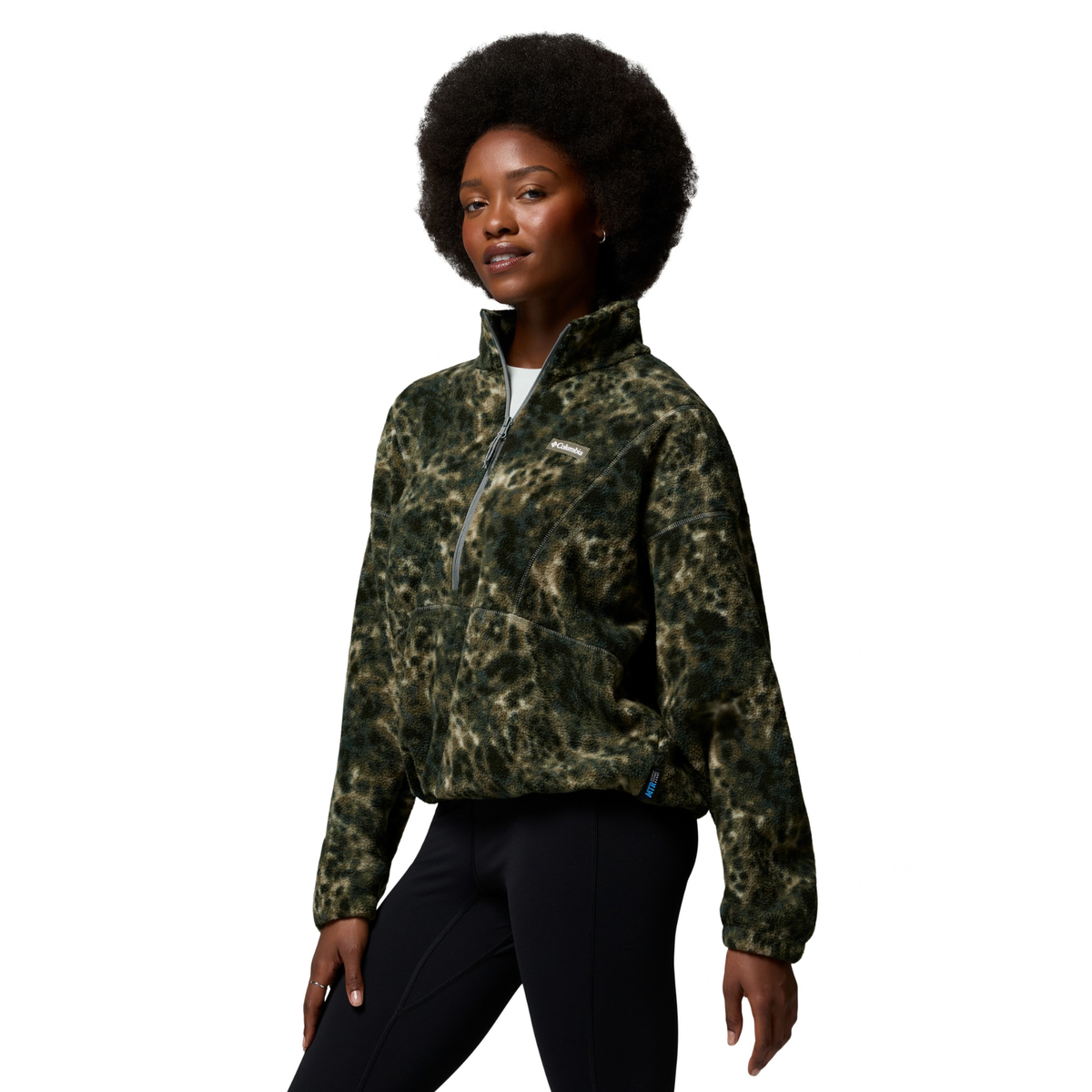Columbia Women's Timber Meadow MTR Printed Half Zip Fleece Top (Sedona Sage/Dyecamo)