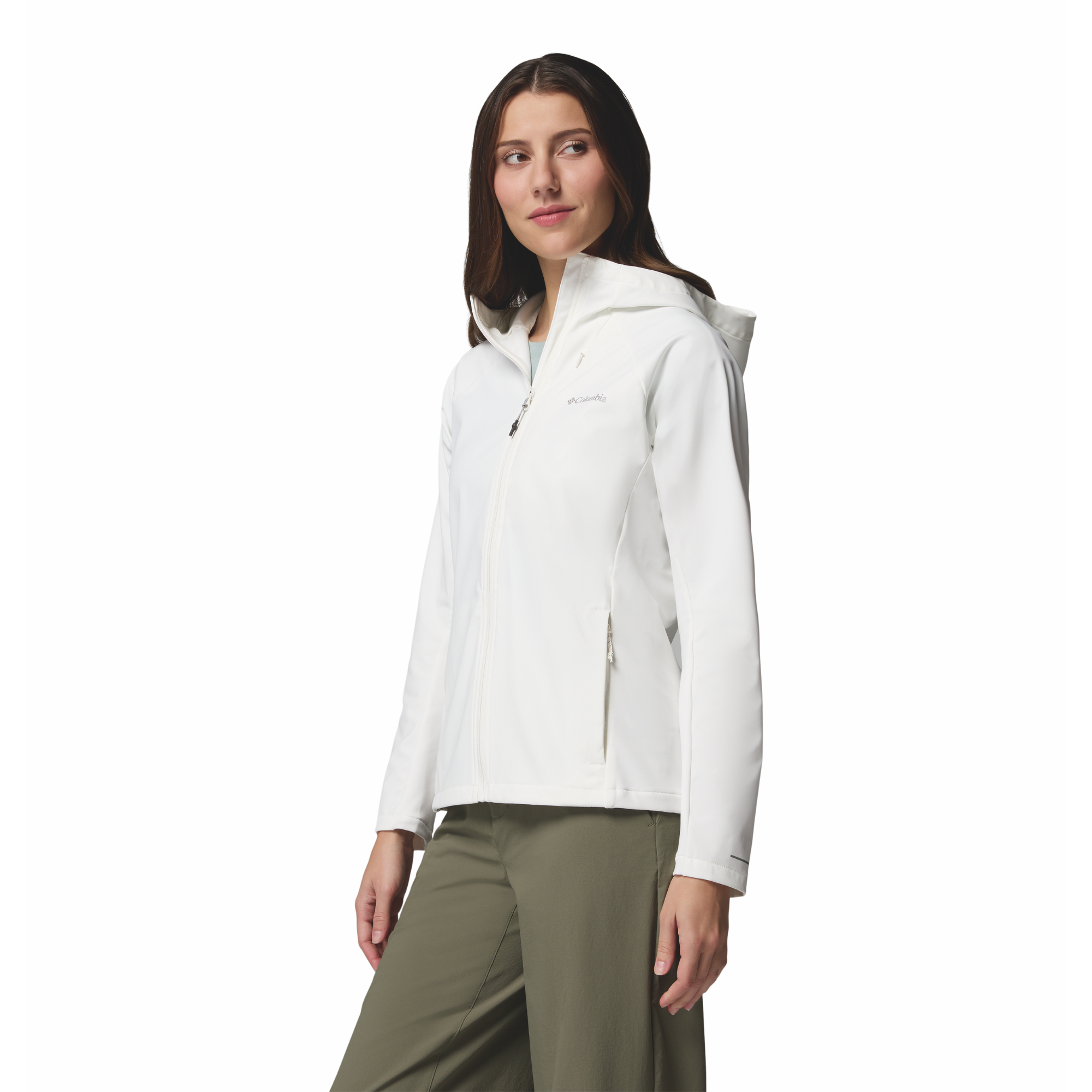 Columbia Women's Trailborne Hooded Softshell Jacket (Sea Salt)
