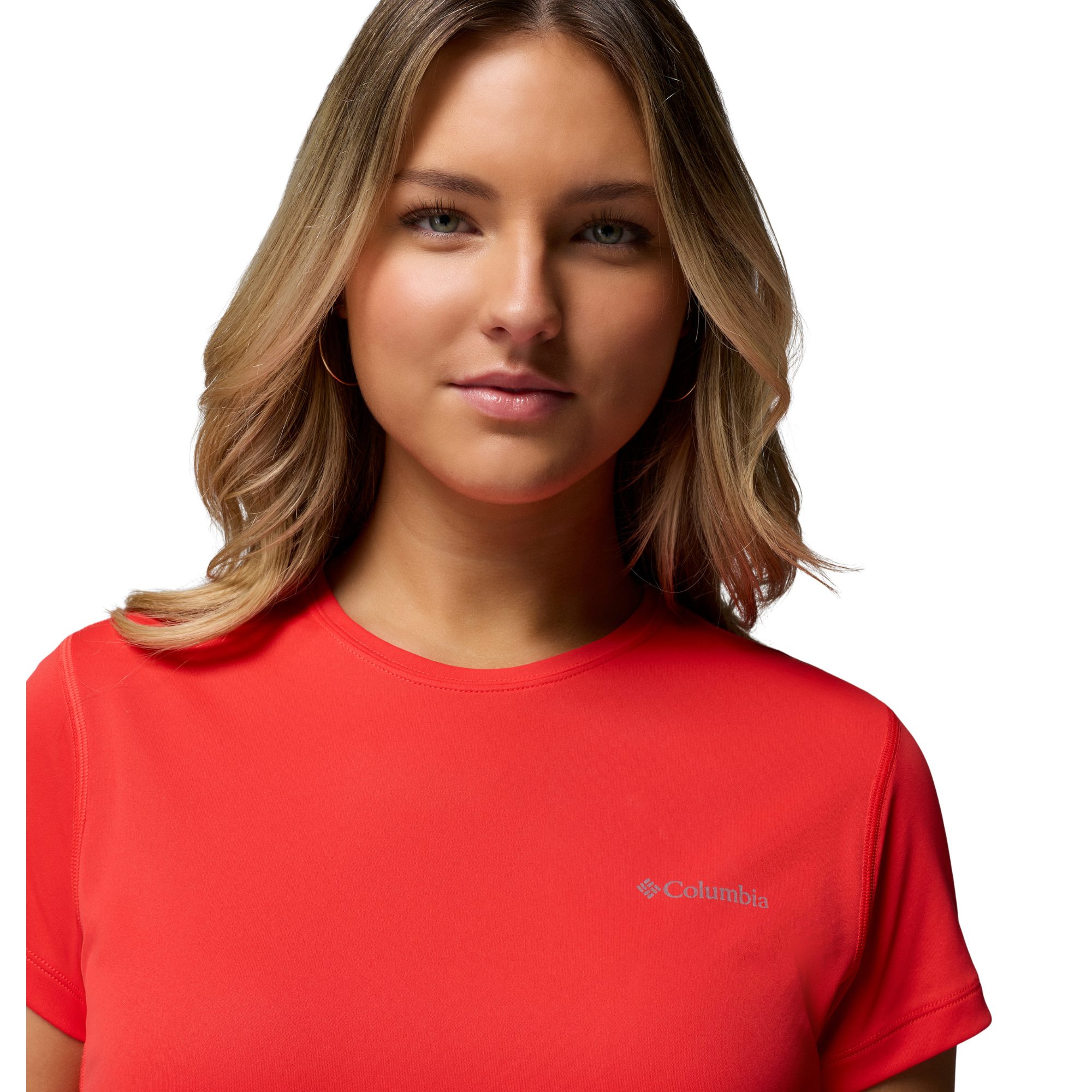 Columbia Women's Zero Rules Light Short Sleeve Crew Neck Technical Tee (Poppy Red)