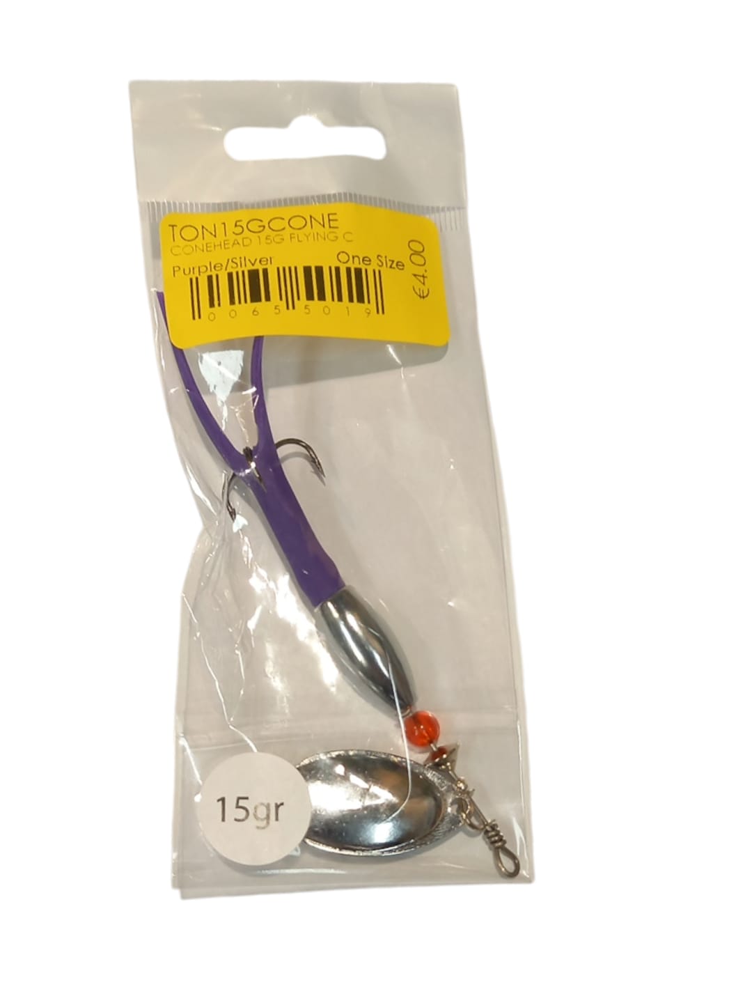Conehead Flying C Spinning Lure (15g Purple/Silver)