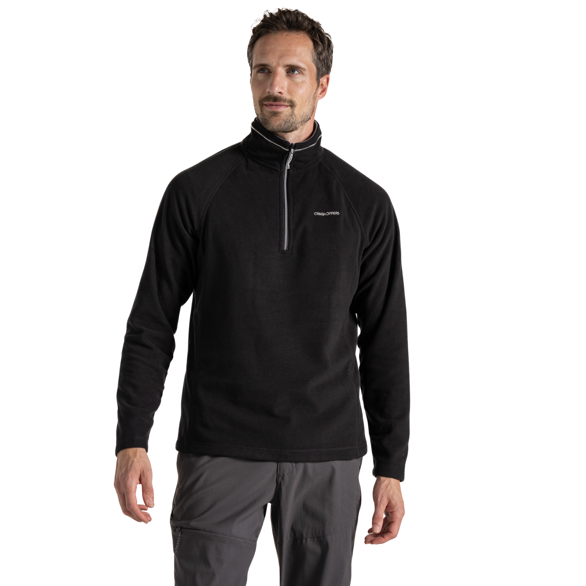 Craghoppers Men's Corey VI Half Zip Fleece Top Black 800 CMA1287