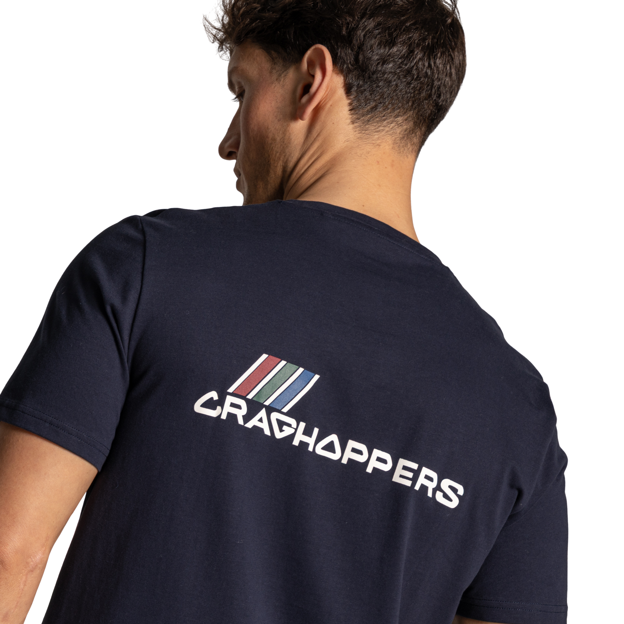 Craghoppers Men's Lucent II Organic Cotton Short Sleeve Tee (Blue Navy Brand Carrier)