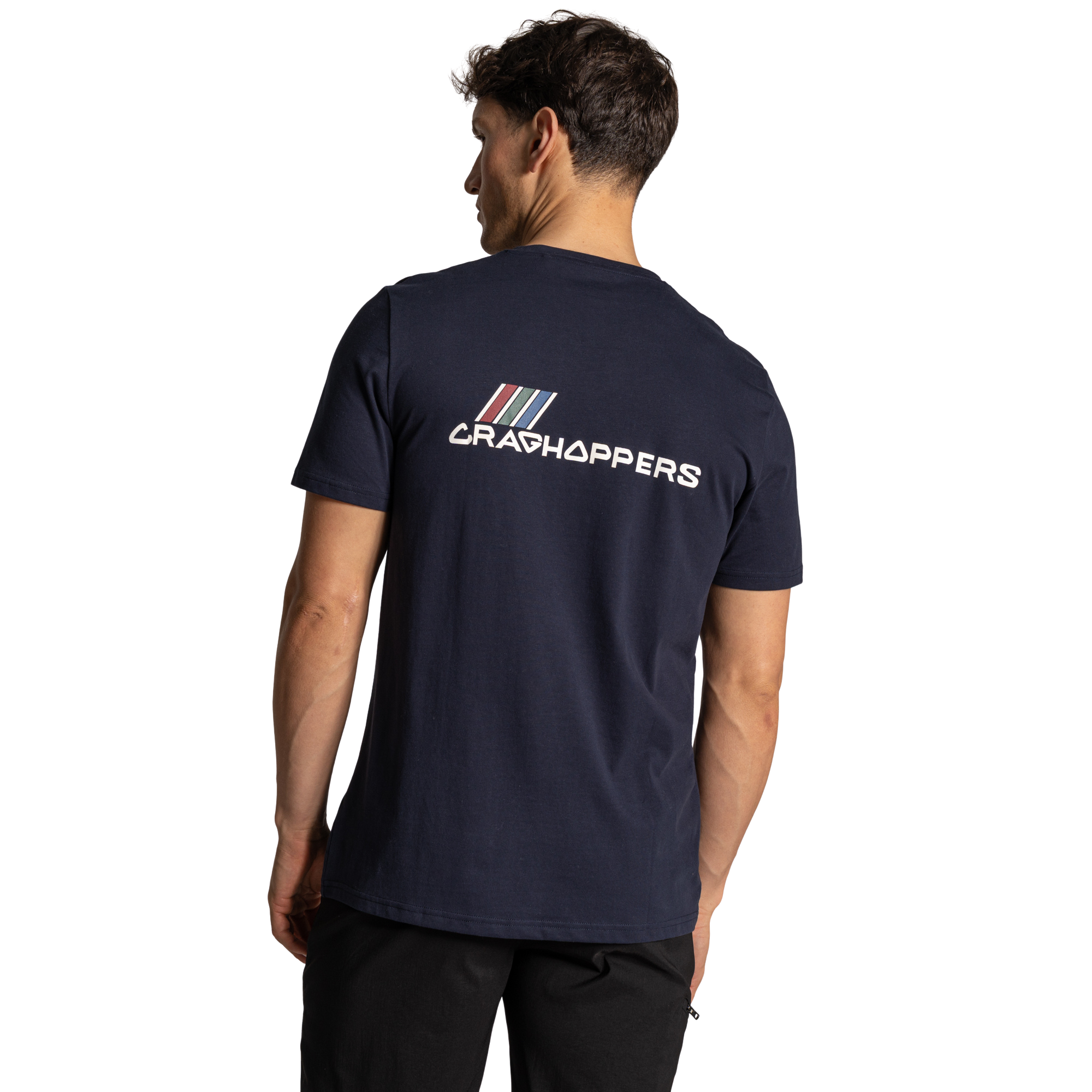 Craghoppers Men's Lucent II Organic Cotton Short Sleeve Tee (Blue Navy Brand Carrier)