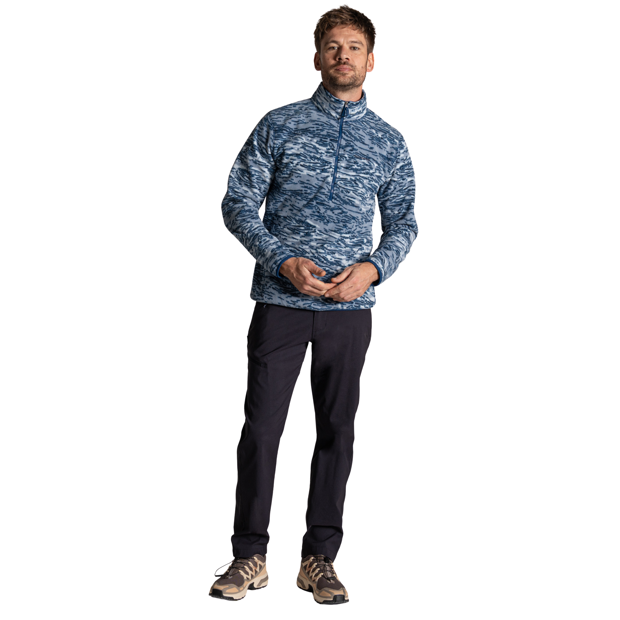 Craghoppers Men's National Trust Irt Half Zip Fleece Top (Juniper Berry Print)