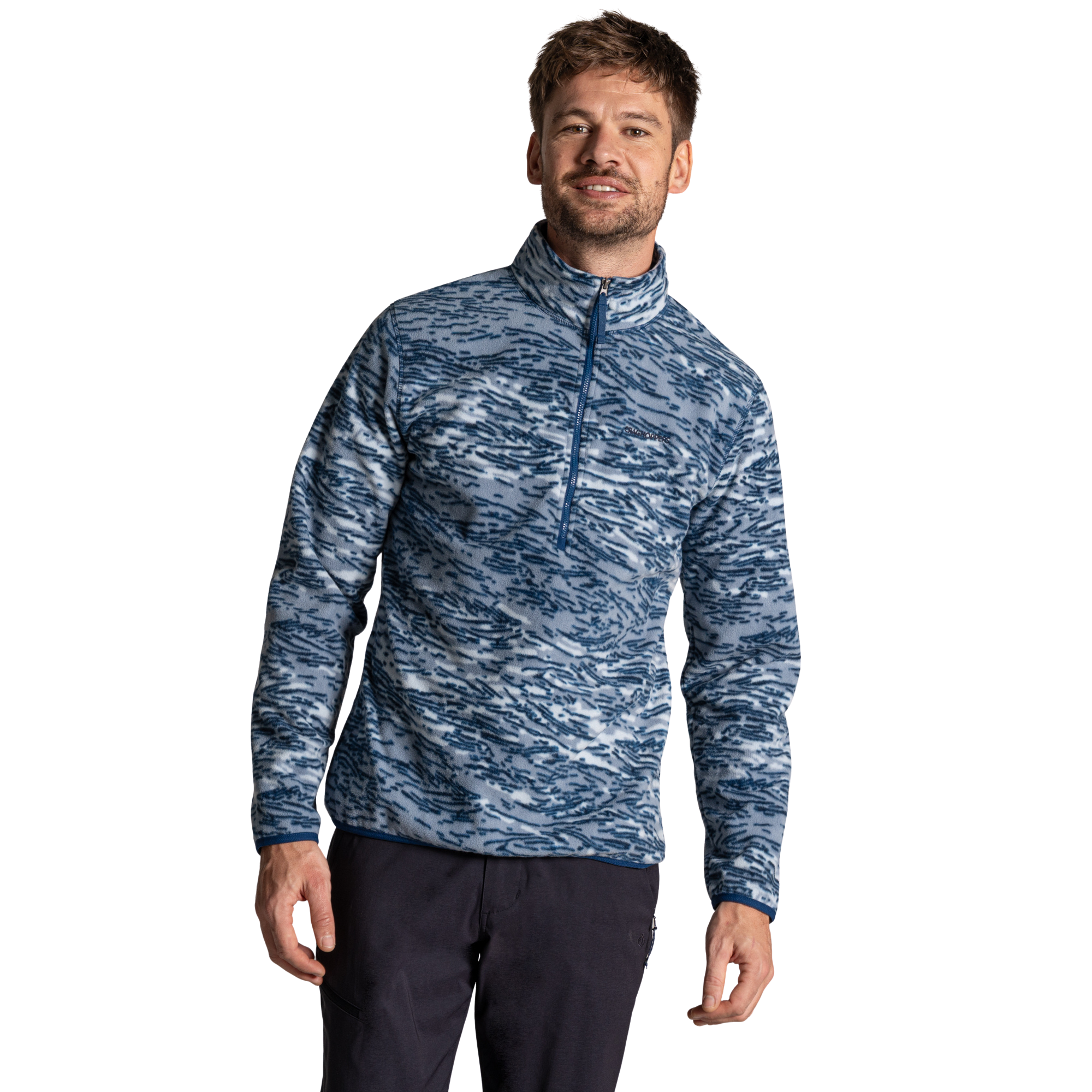 Craghoppers Men's National Trust Irt Half Zip Fleece Top (Juniper Berry Print)