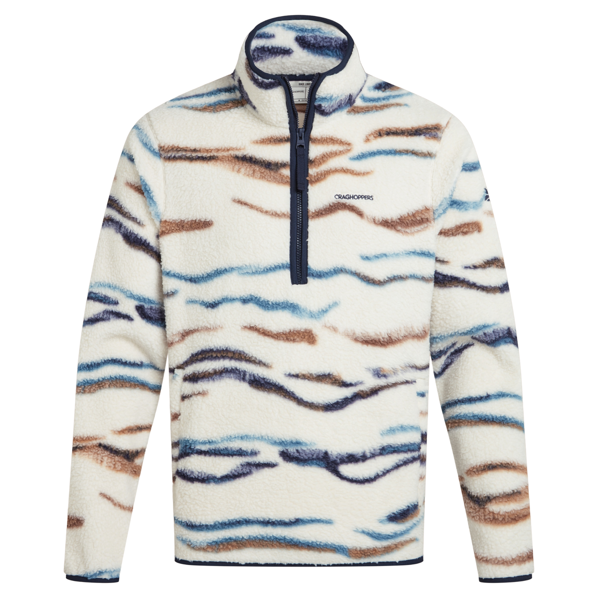 Craghoppers Men's Rawthey National Trust Half Zip Fleece Top (Ecru/Winterstorm)