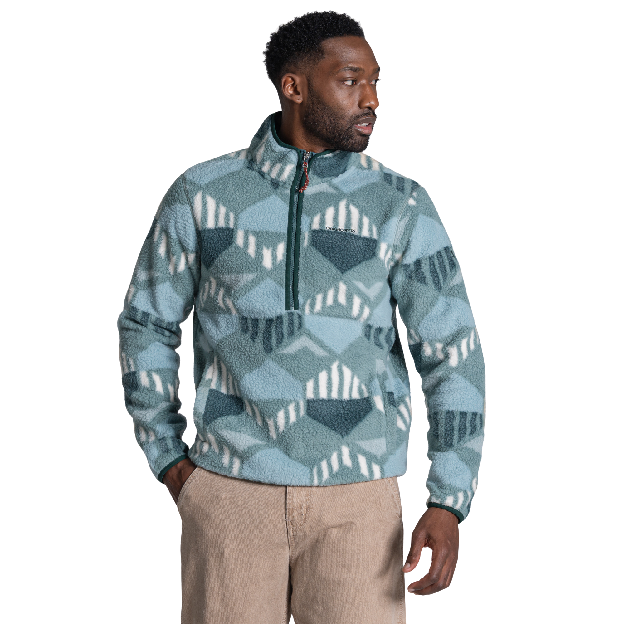 Craghoppers Men's Tatton Half Zip Fleece Top Green Ridge 1YU CMA1429