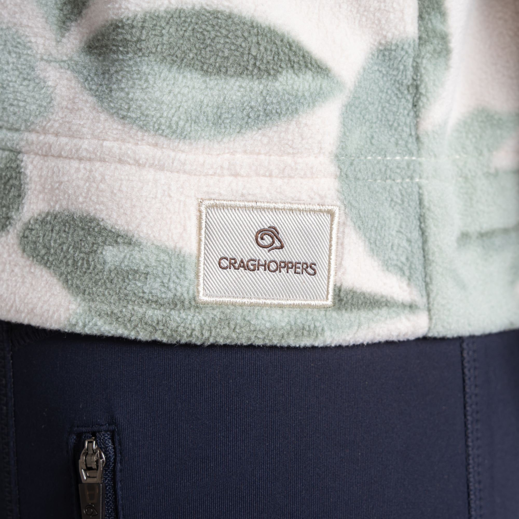 Craghoppers Women's Annjela Half Zip Fleece Top (Ice Matcha Print)
