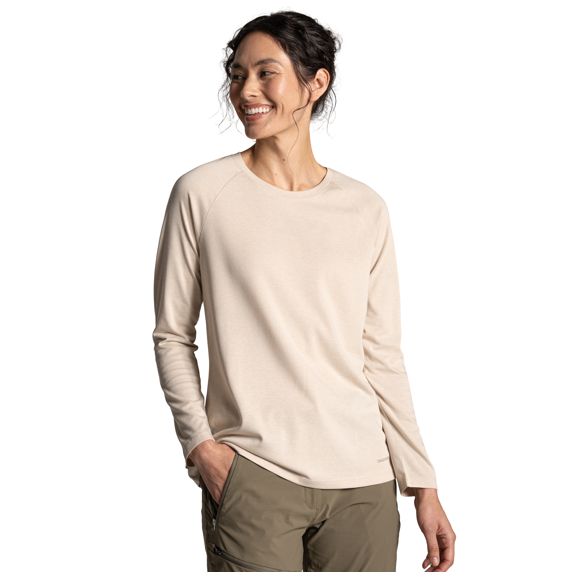 Craghoppers Women's Nosilife Nour Long Sleeve Top (Oyster Marl)