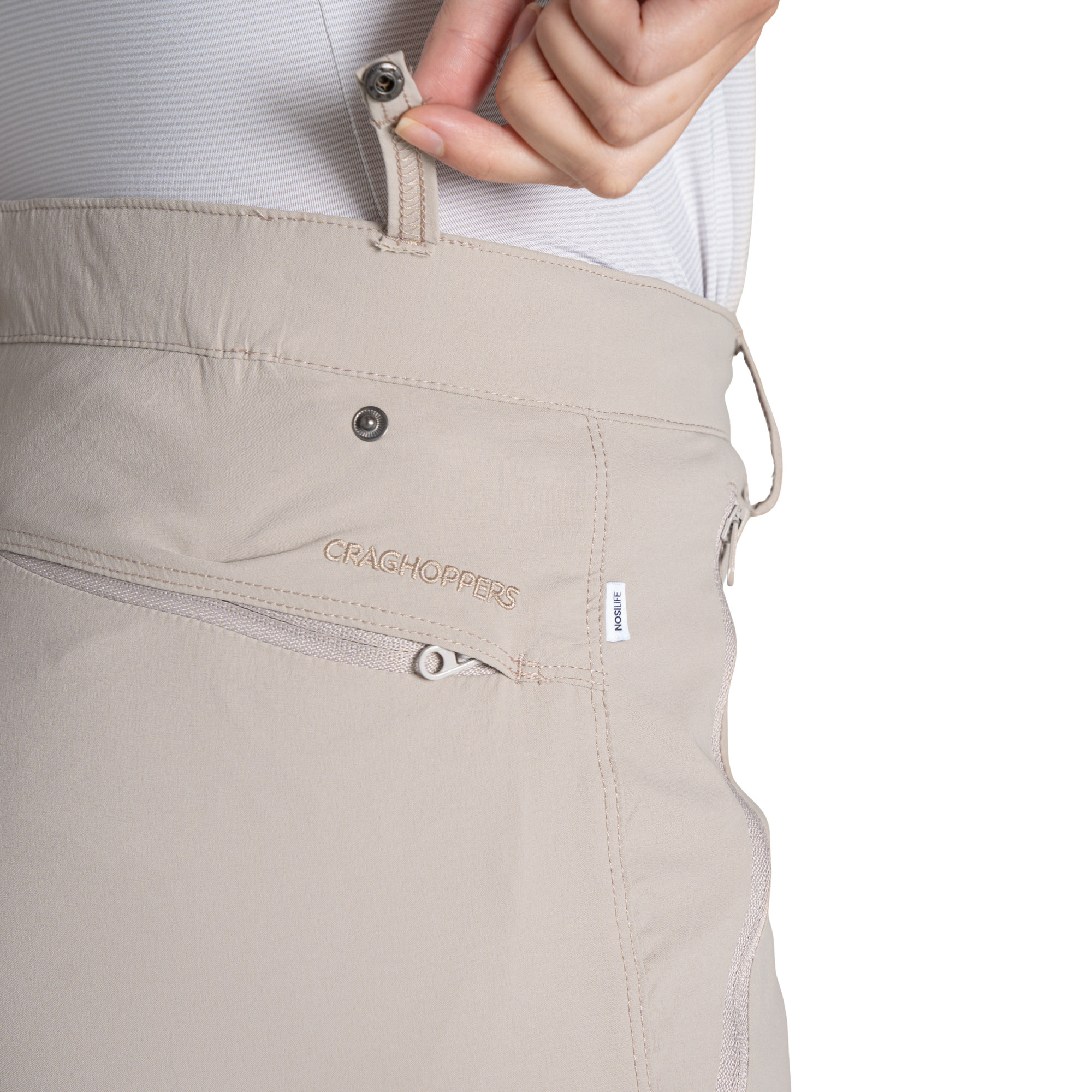 Craghoppers Women's Nosilife Pro III Insect Repellent UPF50 Trousers (Soft Mushroom)