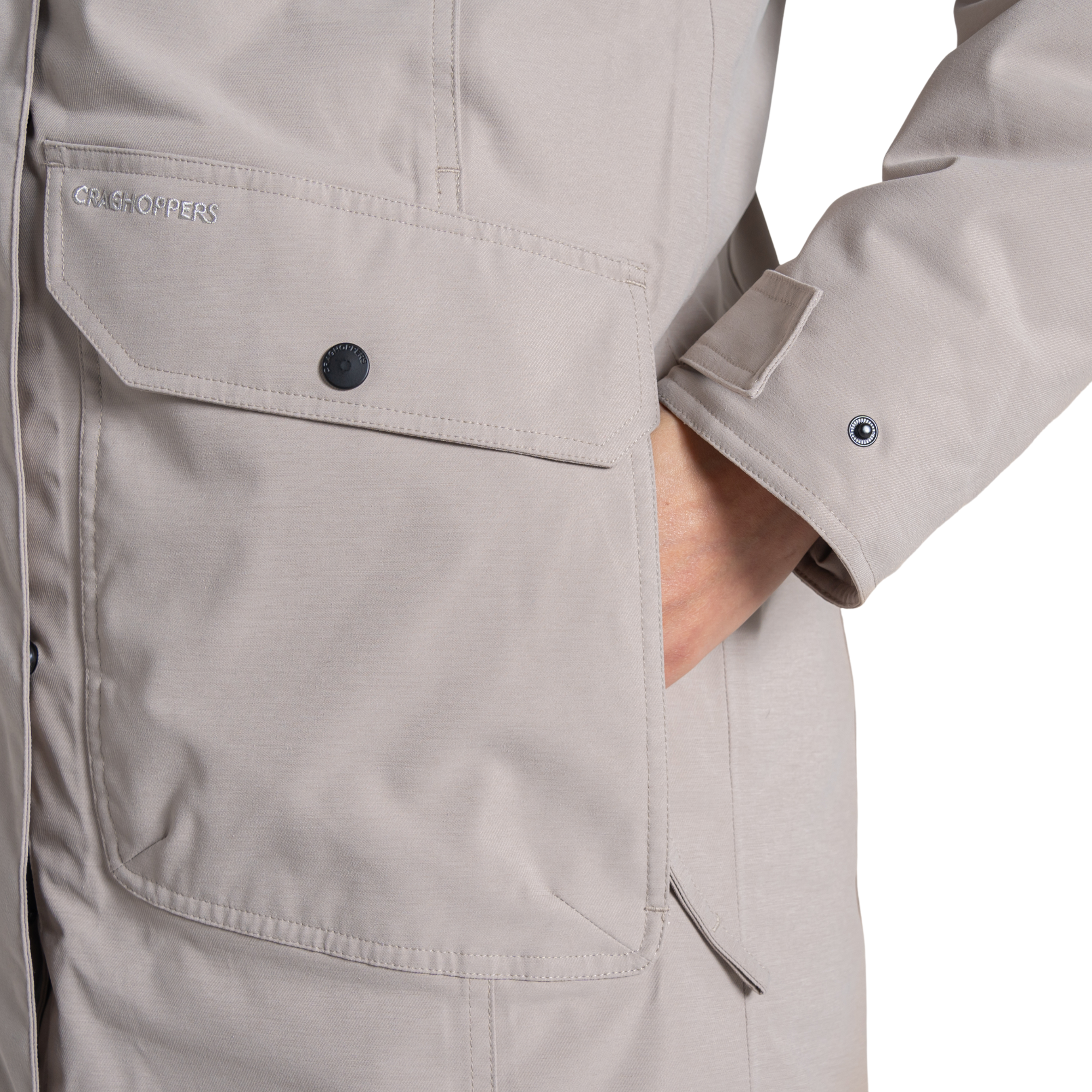 Craghoppers Women's Rosalind II Waterproof Insulated Parka Soft Mushroom KD7 CWP1061