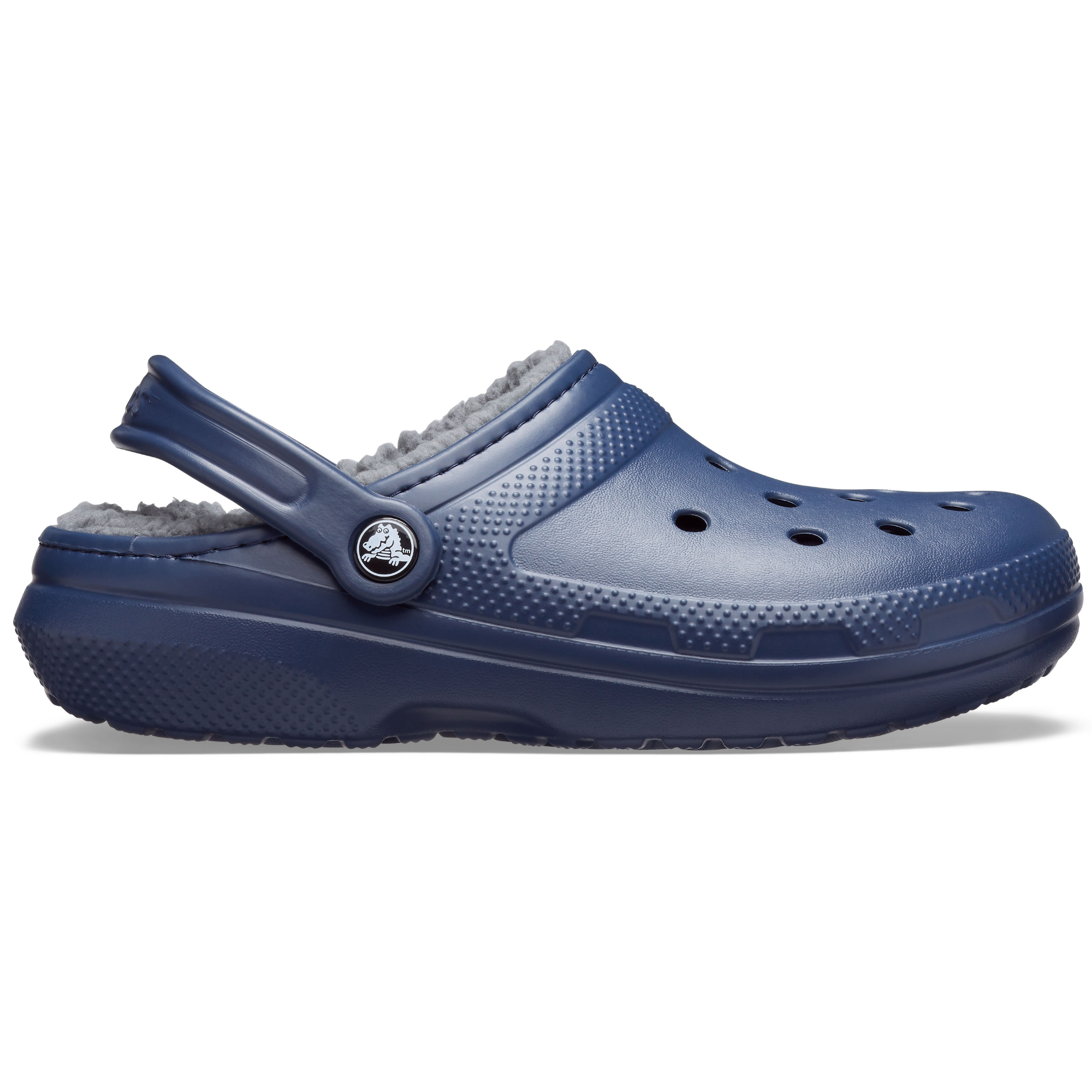 Crocs Unisex Classic Fuzz Lined Clog (Navy/Charcoal)