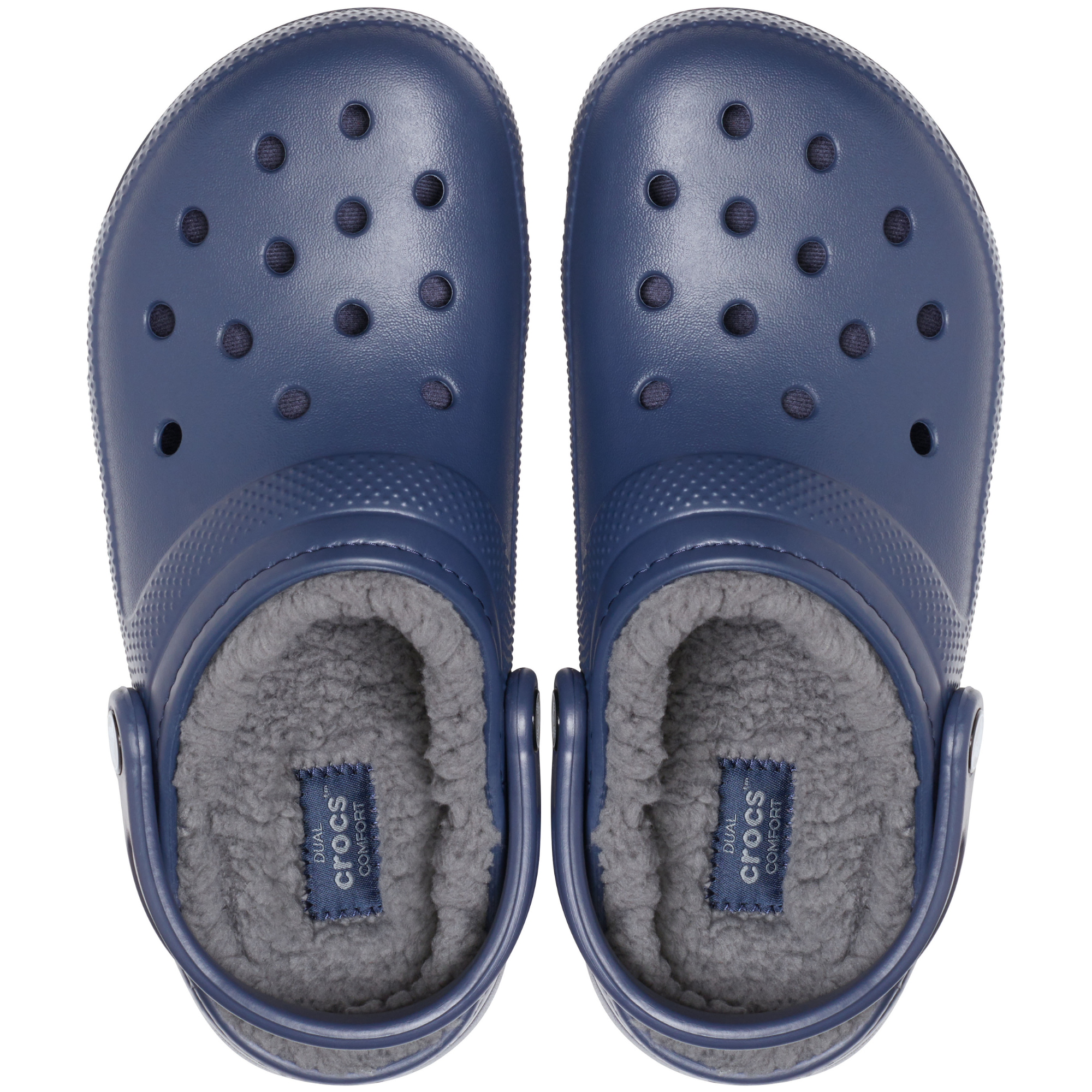 Crocs Unisex Classic Fuzz Lined Clog (Navy/Charcoal)