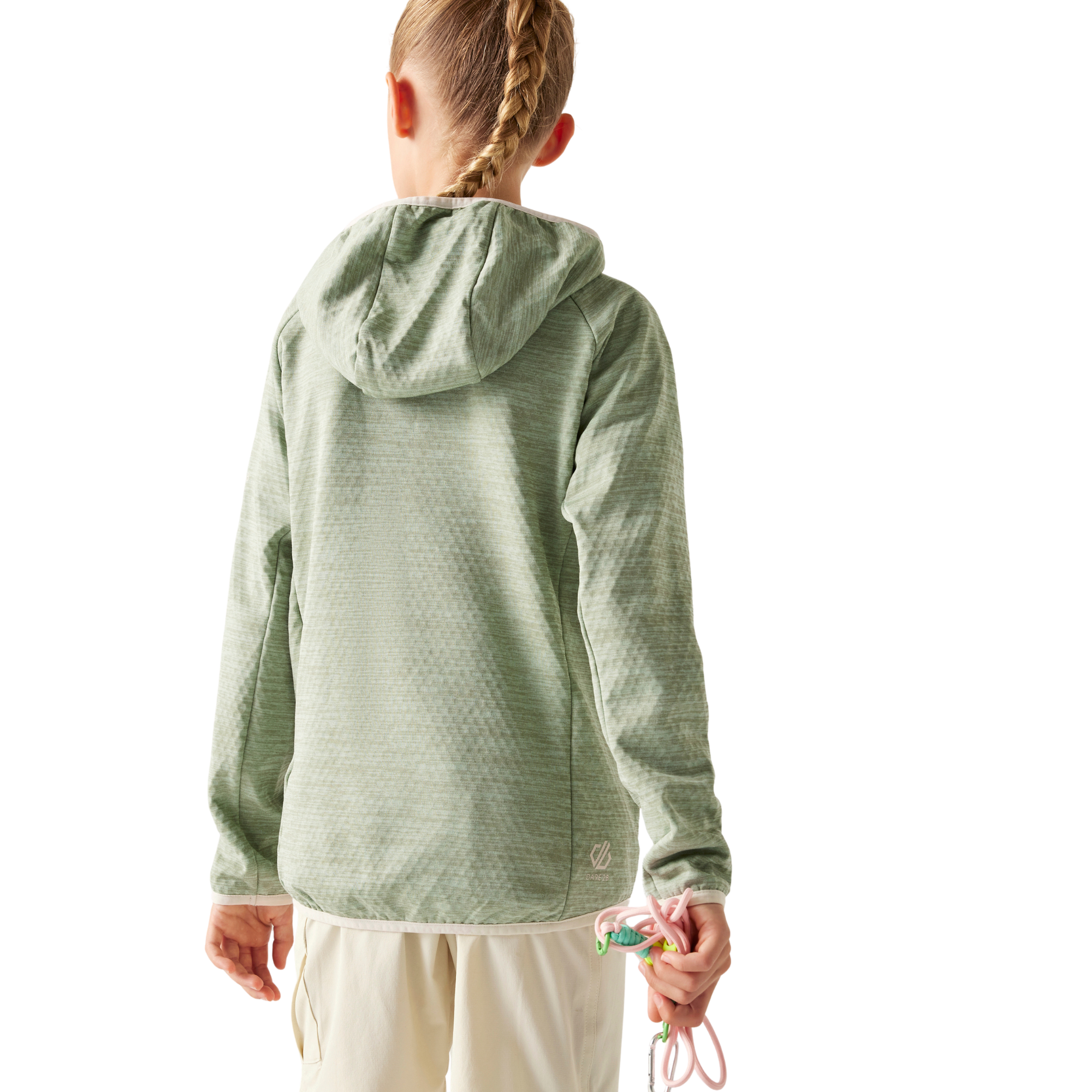 Dare 2B Kids Expedition Midlayer UPF50 Hooded Full Zip Fleece (Glacier Green)