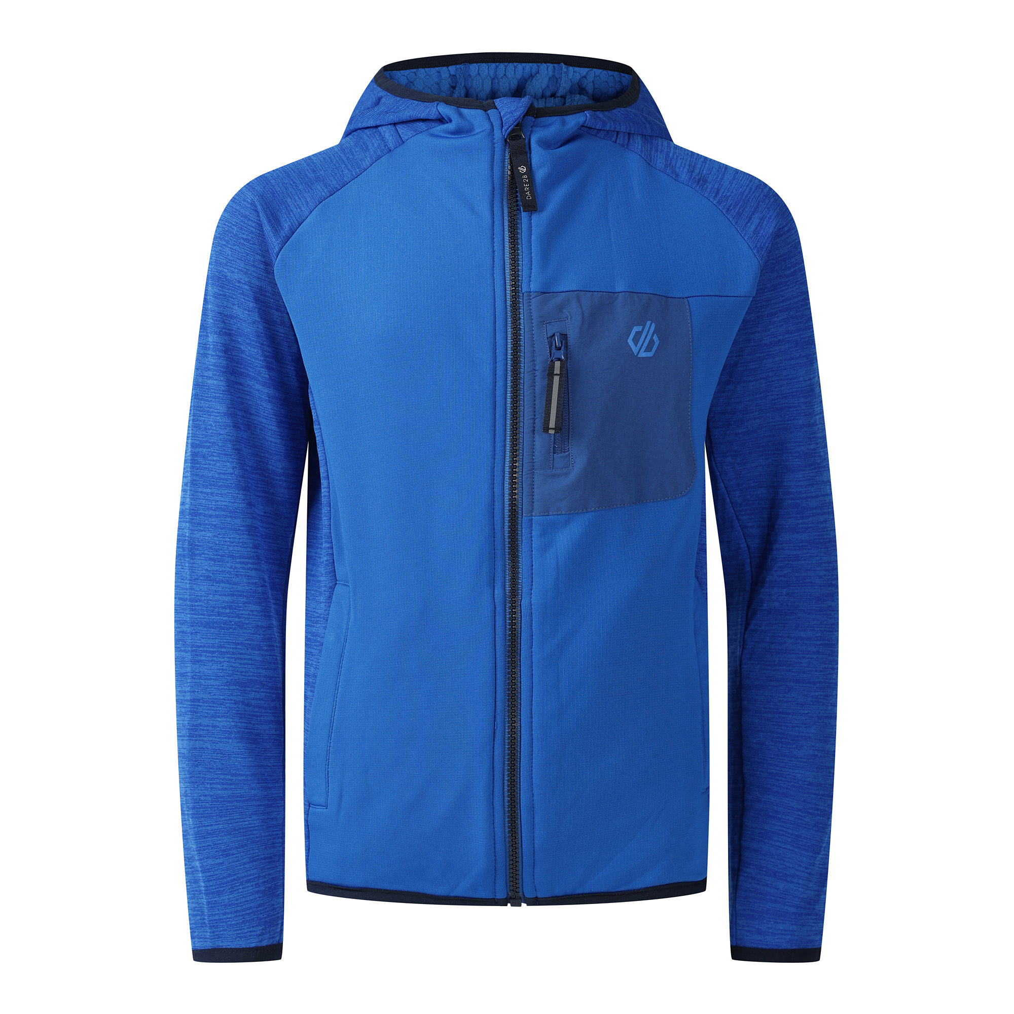 Dare 2B Kids Expedition Midlayer UPF50 Hooded Full Zip Fleece (Oxford Blue)