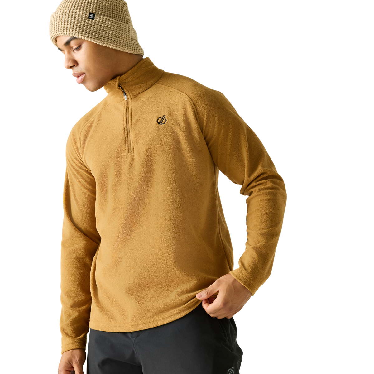 Dare 2B Men's Freethink II Quarter Zip Fleece Top Wood Brown ZIQ DMA473