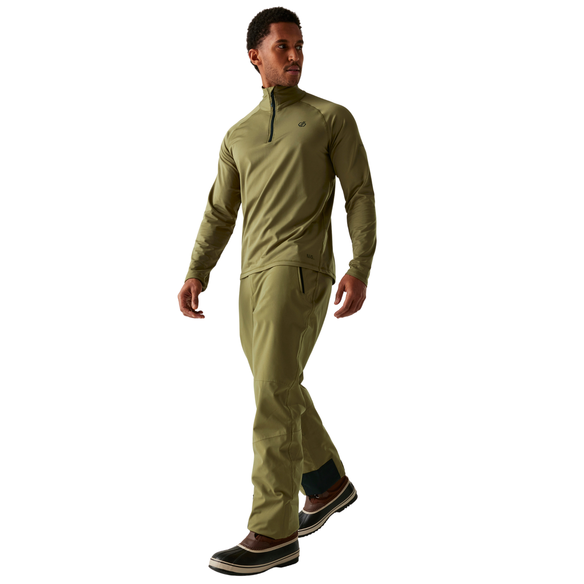 Dare 2B Men's Fuse Up II Core Stretch Quarter Zip Fleece Top Olive Green 0GH DML452