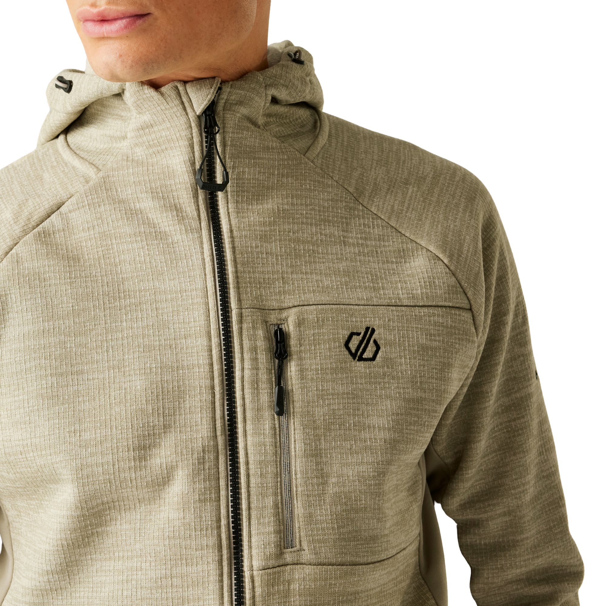 Dare 2B Men's Torrek Pro Hooded Midlayer Full Zip Fleece (Abbeystone)