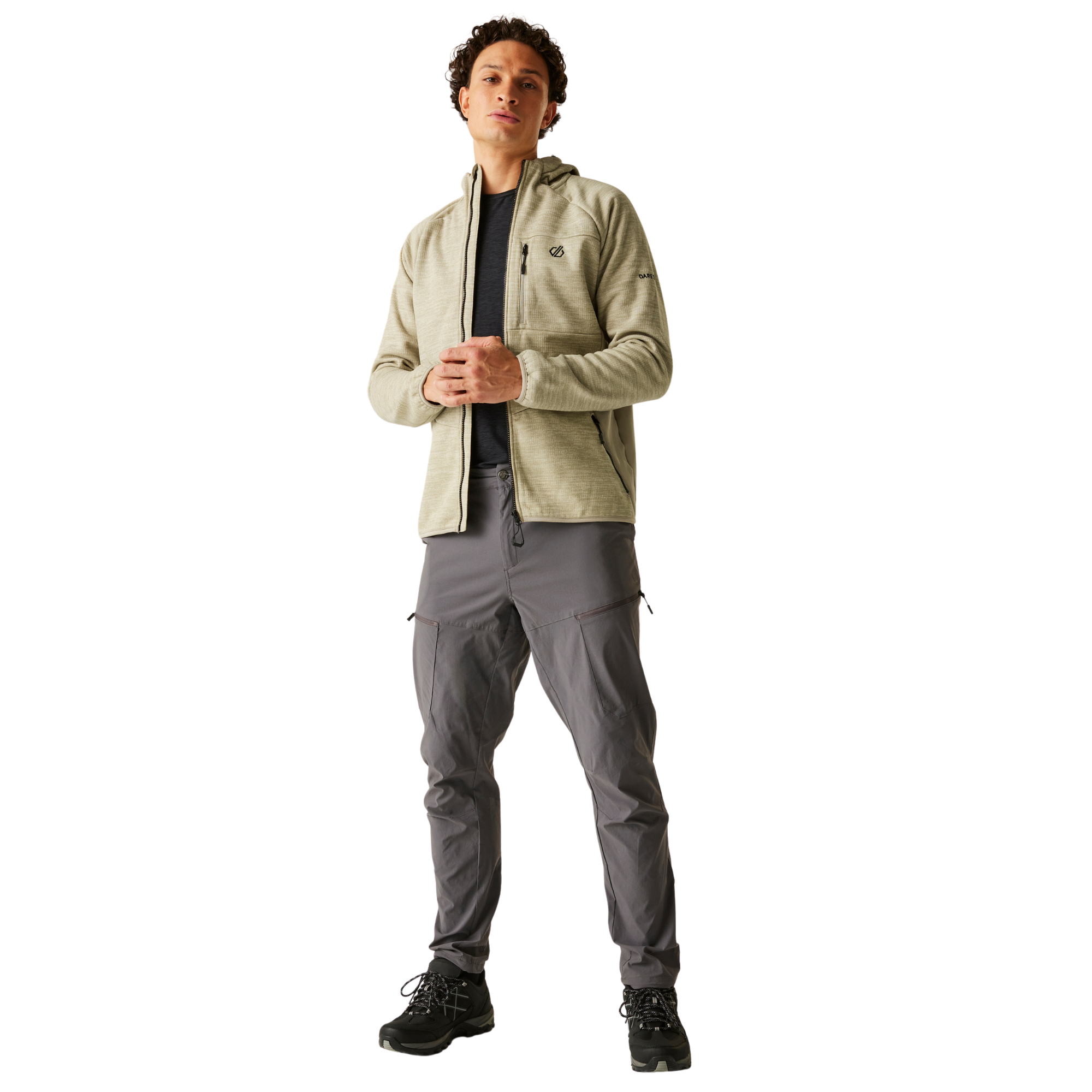 Dare 2B Men's Torrek Pro Hooded Midlayer Full Zip Fleece (Abbeystone)