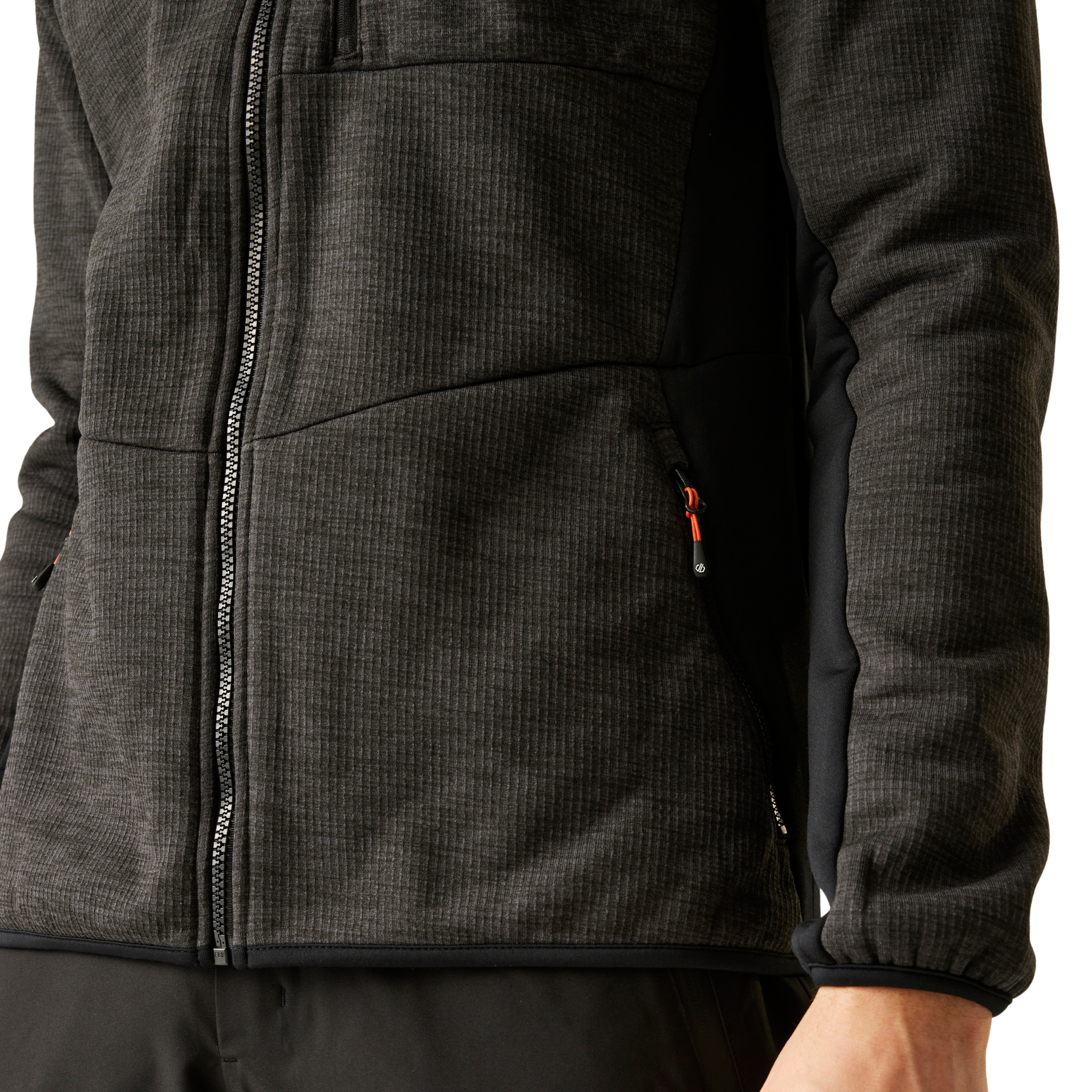 Dare 2B Men's Torrek Pro Hooded Midlayer Full Zip Fleece (Black)