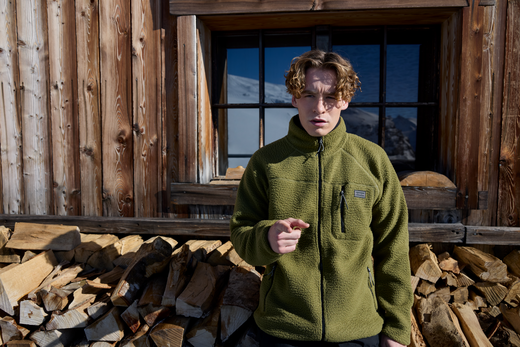 Dare 2B Men's Twin Tip Half Zip Fleece Top (Olive Green)