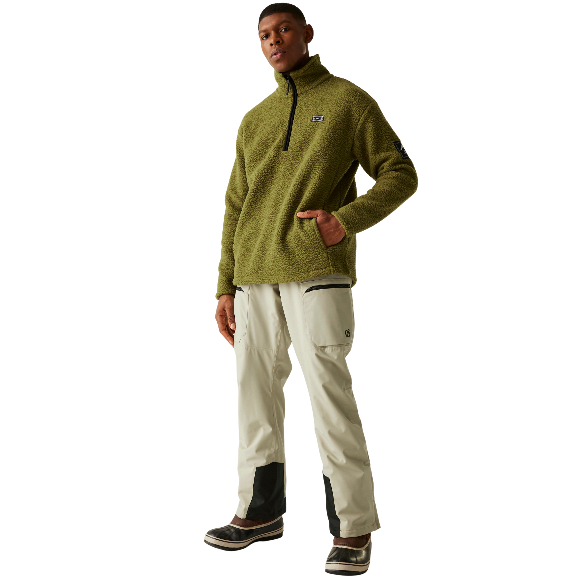 Dare 2B Men's Twin Tip Half Zip Fleece Top (Olive Green)