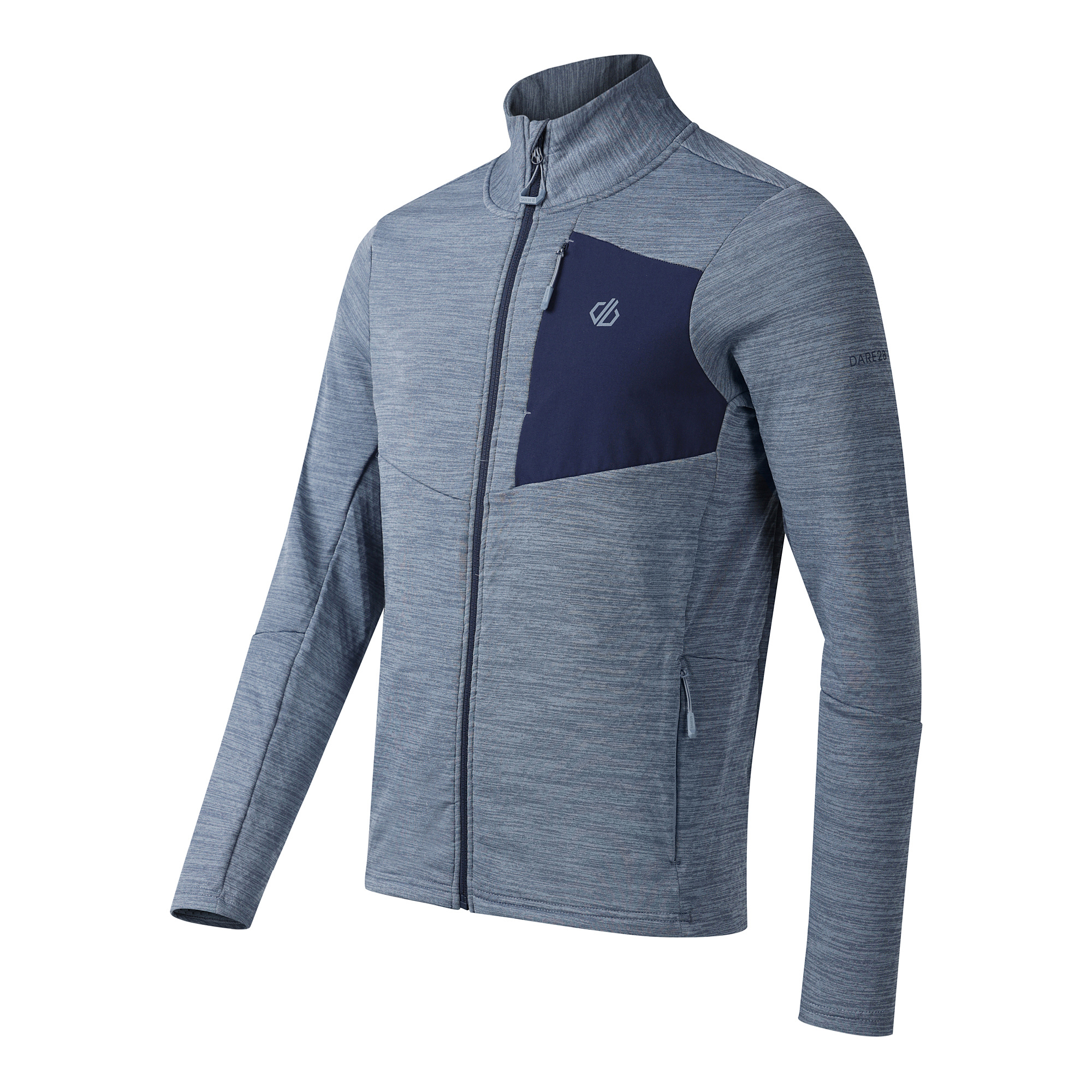 Dare 2B Men's Venture Stretch Midlayer Full Zip Fleece (Mercury/Navy)