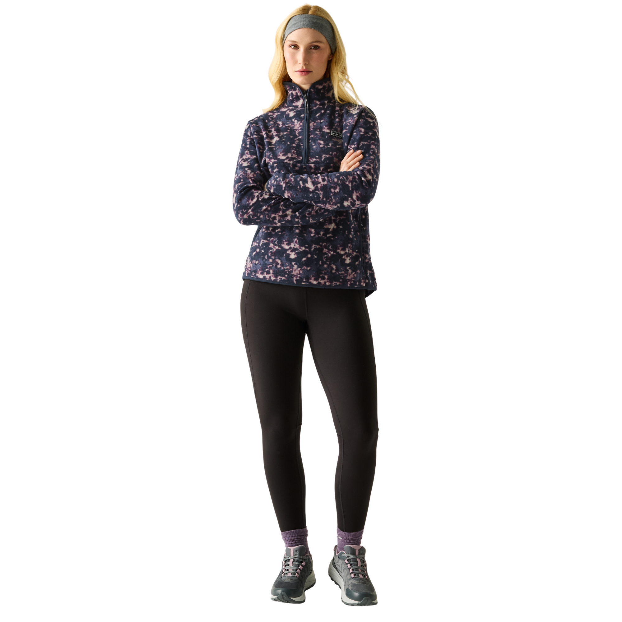 Dare 2B Women's Amble Half Zip Fleece (Navy Ink Print)