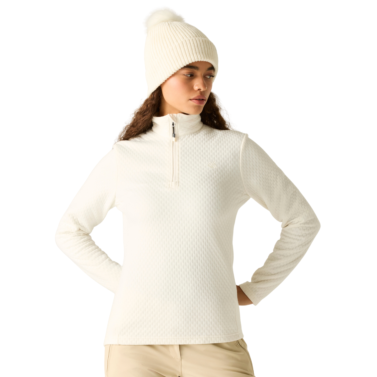Dare 2B Women's Blindside II Midlayer Quarter Zip Fleece Top Egret 0FS DWL621