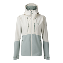 Load image into Gallery viewer, Dare 2B Women's Diverging II Hooded Waterproof Jacket (Almond Milk/Glacier Green)