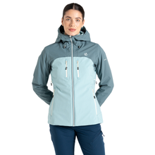 Load image into Gallery viewer, Dare 2B Women's Diverging Waterproof Jacket (Element Grey/Aquifer)