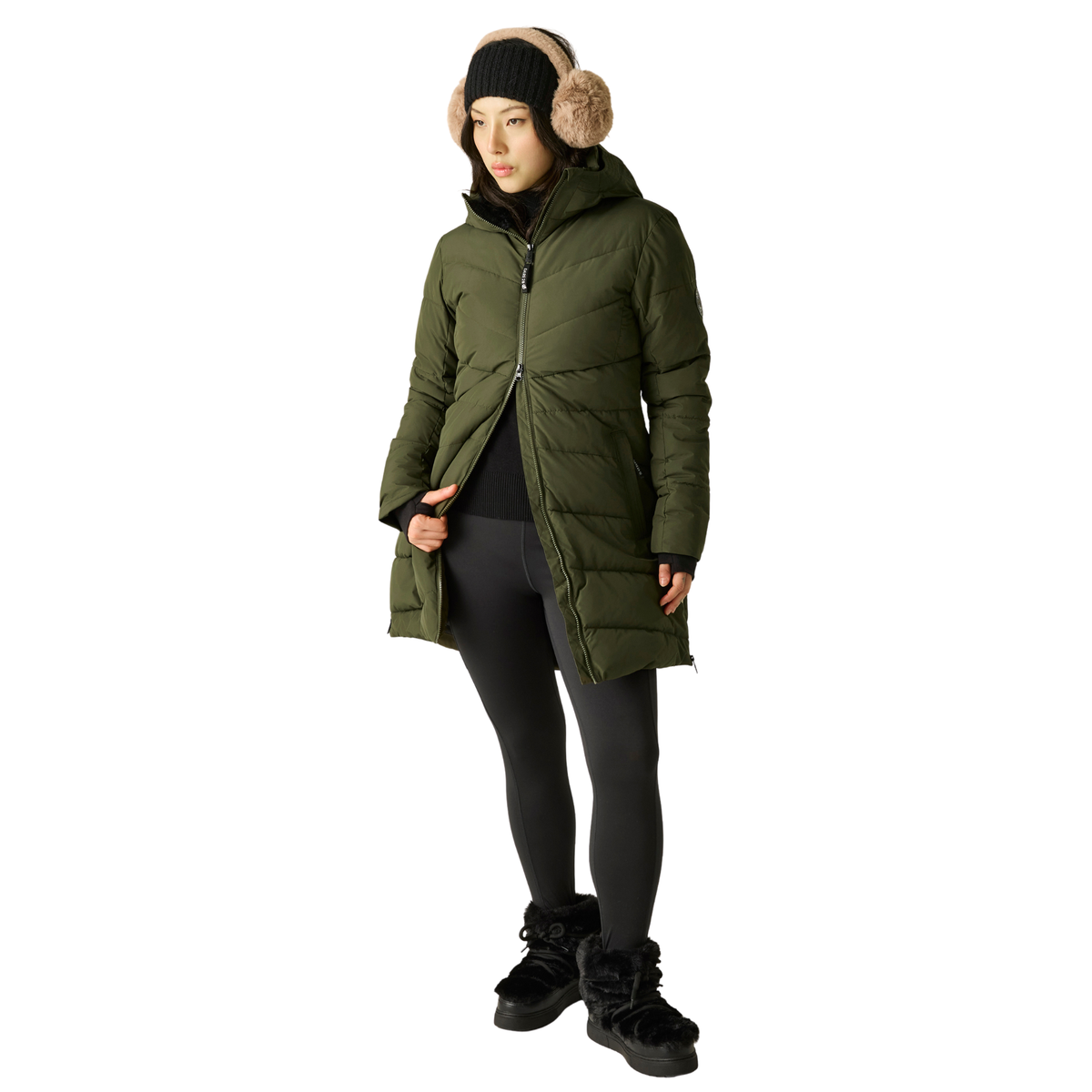 Dare 2B Women's Glacier Longline Waterproof Insulated Parka (Dark Khaki)