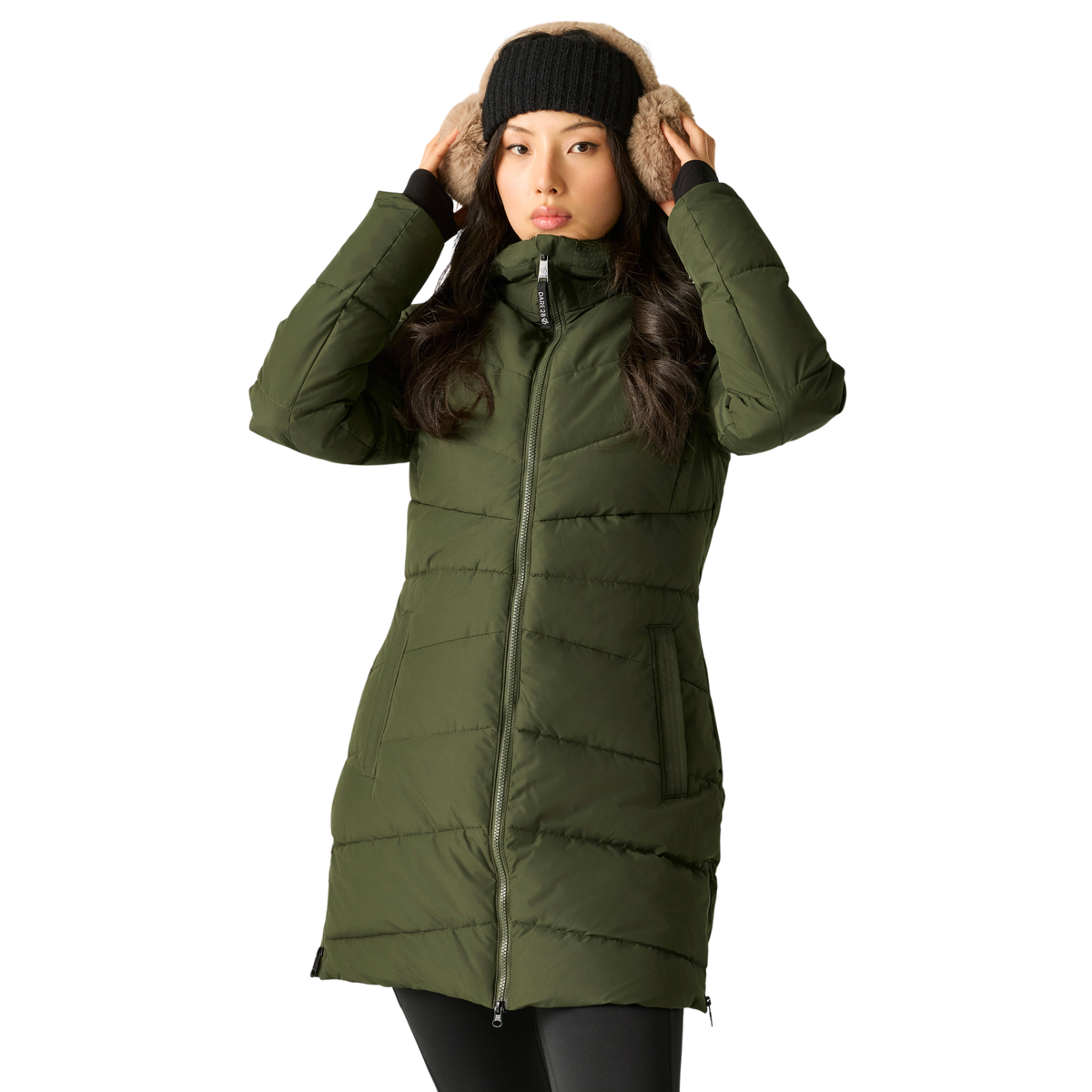 Dare 2B Women's Glacier Longline Waterproof Insulated Parka (Dark Khaki)