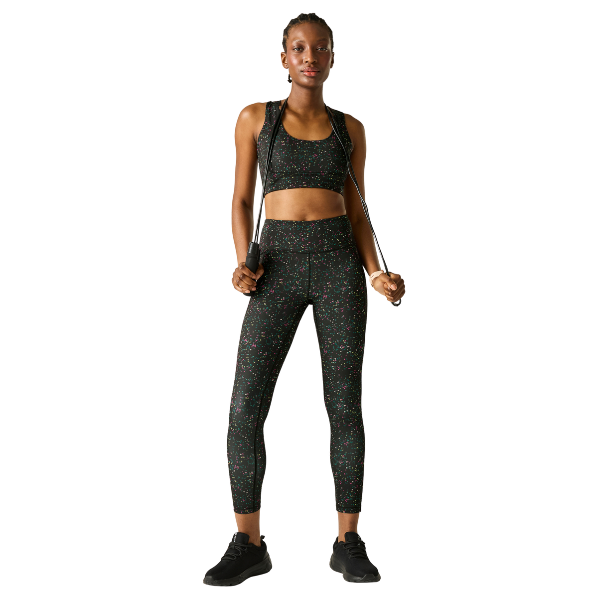 Dare 2B Women's Influential II UPF50 Leggings Black Speckle Print ZF4 DWJ612