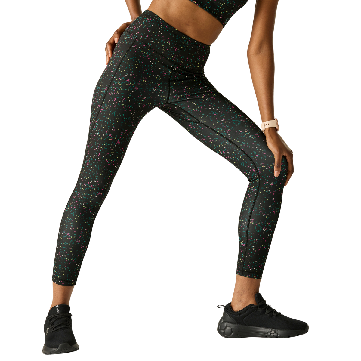 Dare 2B Women's Influential II UPF50 Leggings Black Speckle Print ZF4 DWJ612
