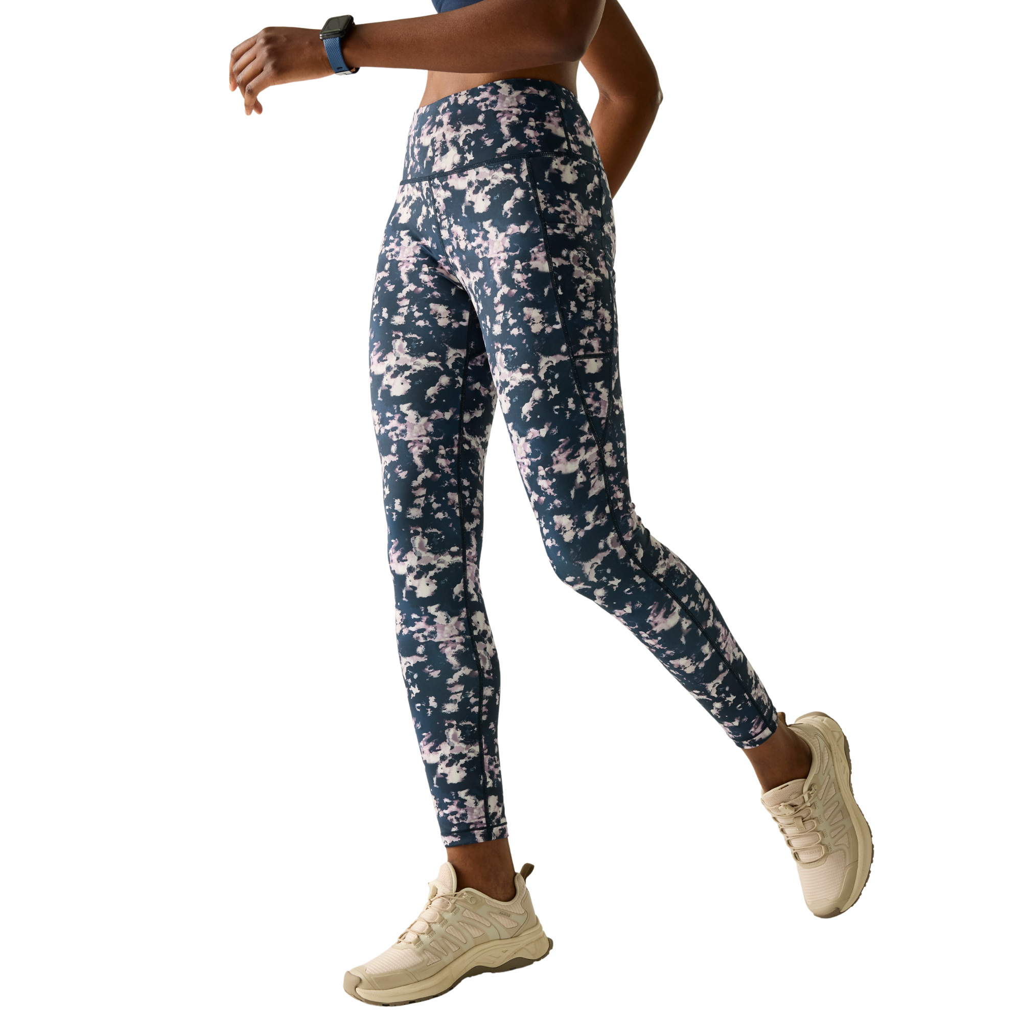 Dare 2B Women's Influential II UPF50 Leggings (Navy Inky Print)