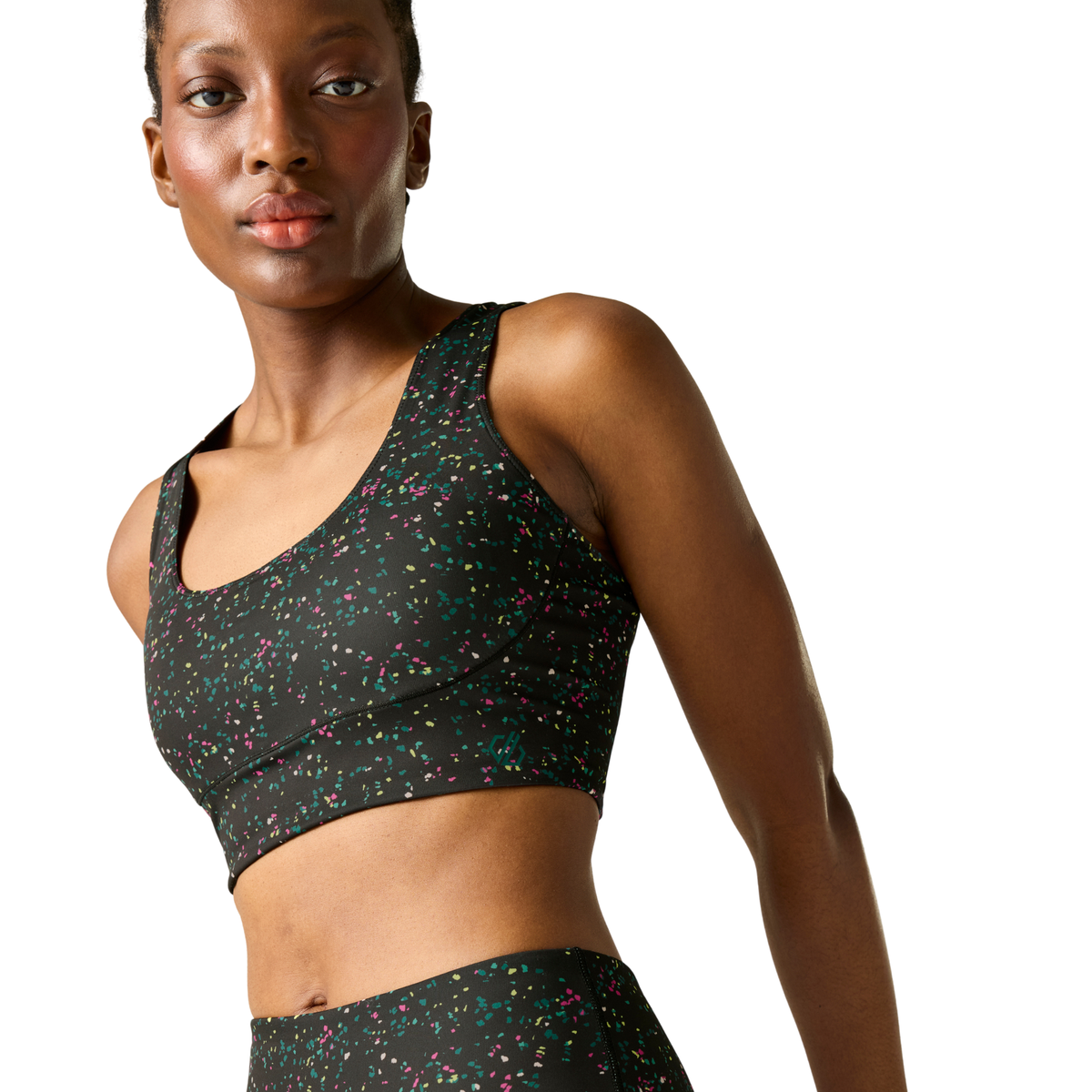 Dare 2B Women's Influential Sports Bra Black Speckle Print ZF4 DWU423