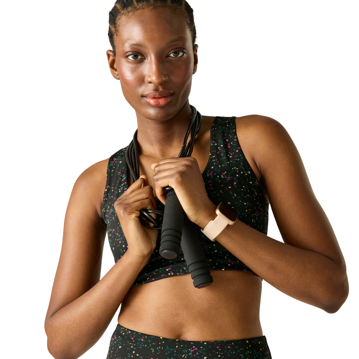 Dare 2B Women's Influential Sports Bra Black Speckle Print ZF4 DWU423